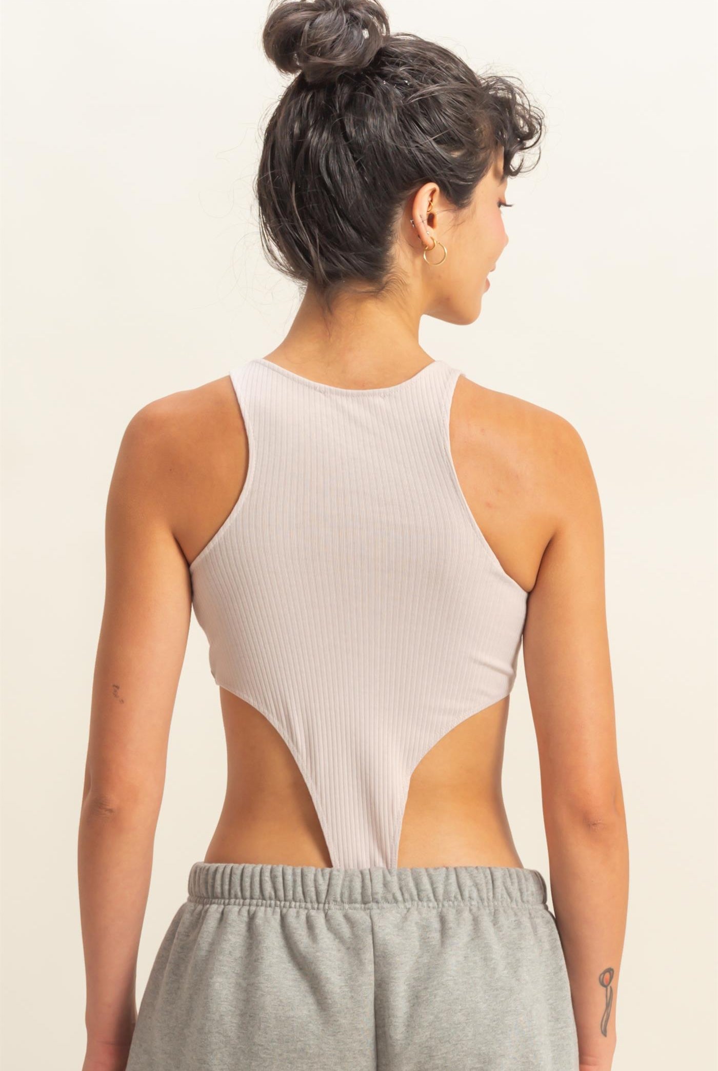 Wholesale High Cut Bodysuit Clothing Tops DZ22E146 PASTEL VIOLET DOUBLE ZERO