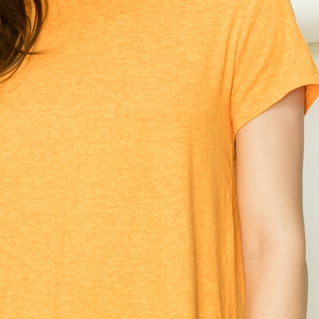 Wholesale All Yours Short Sleeve Open Back Tee Clothing Tops DZ22E576 VIBE ORANGE DOUBLE ZERO