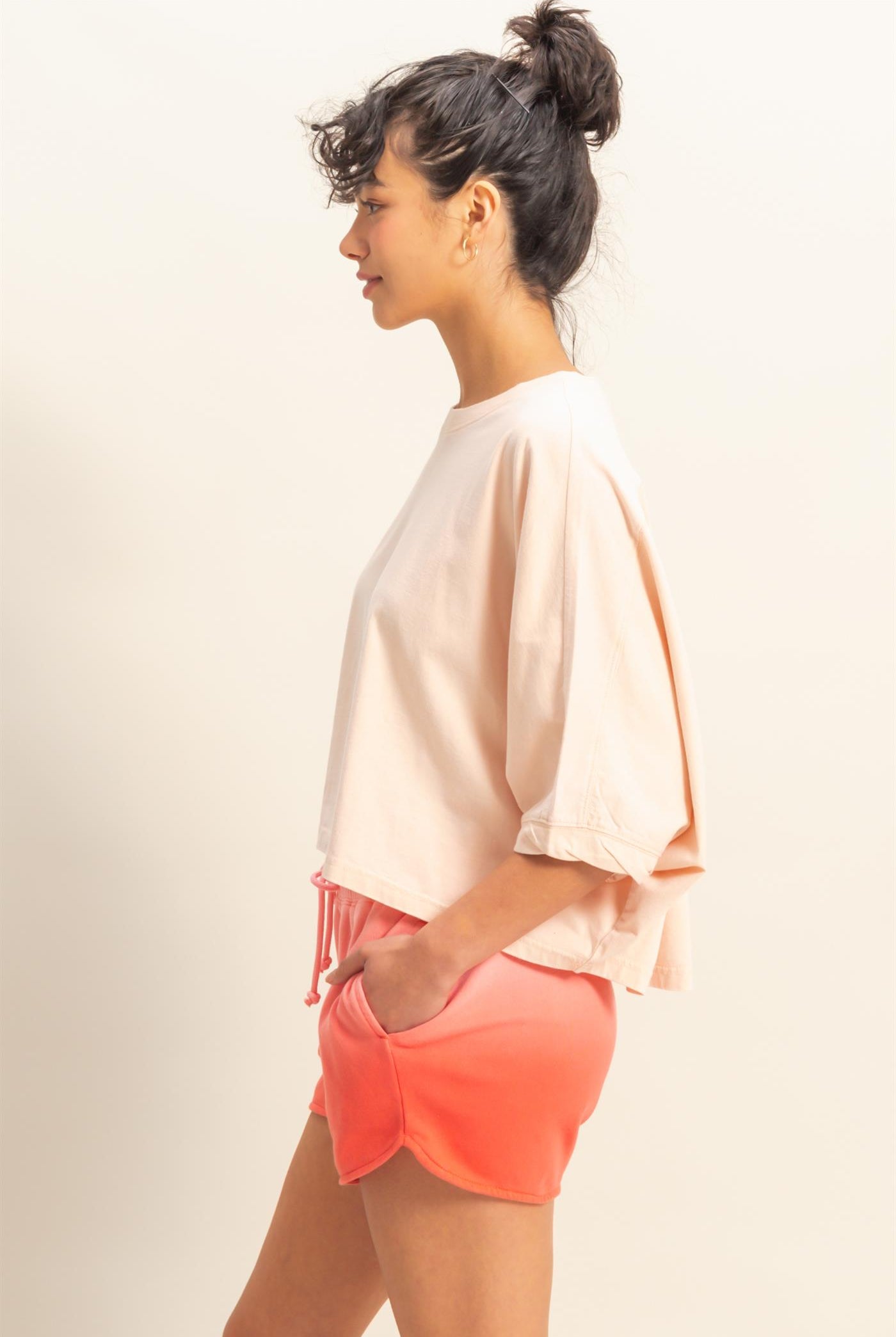 Wholesale Flowy Bat Wing Sleeves Knit Top Clothing Tops DZ25A797 DUSTY PINK DOUBLE ZERO