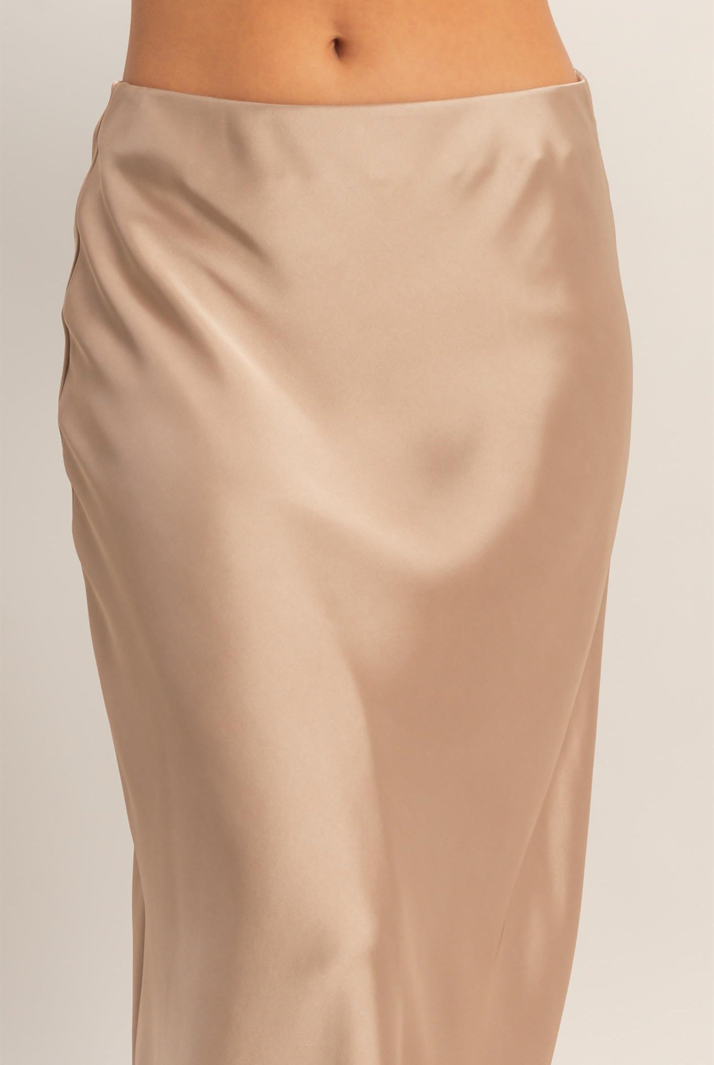 Wholesale Satin Maxi Skirt Skirts DZ26E274 DARK TAUPE DOUBLE ZERO