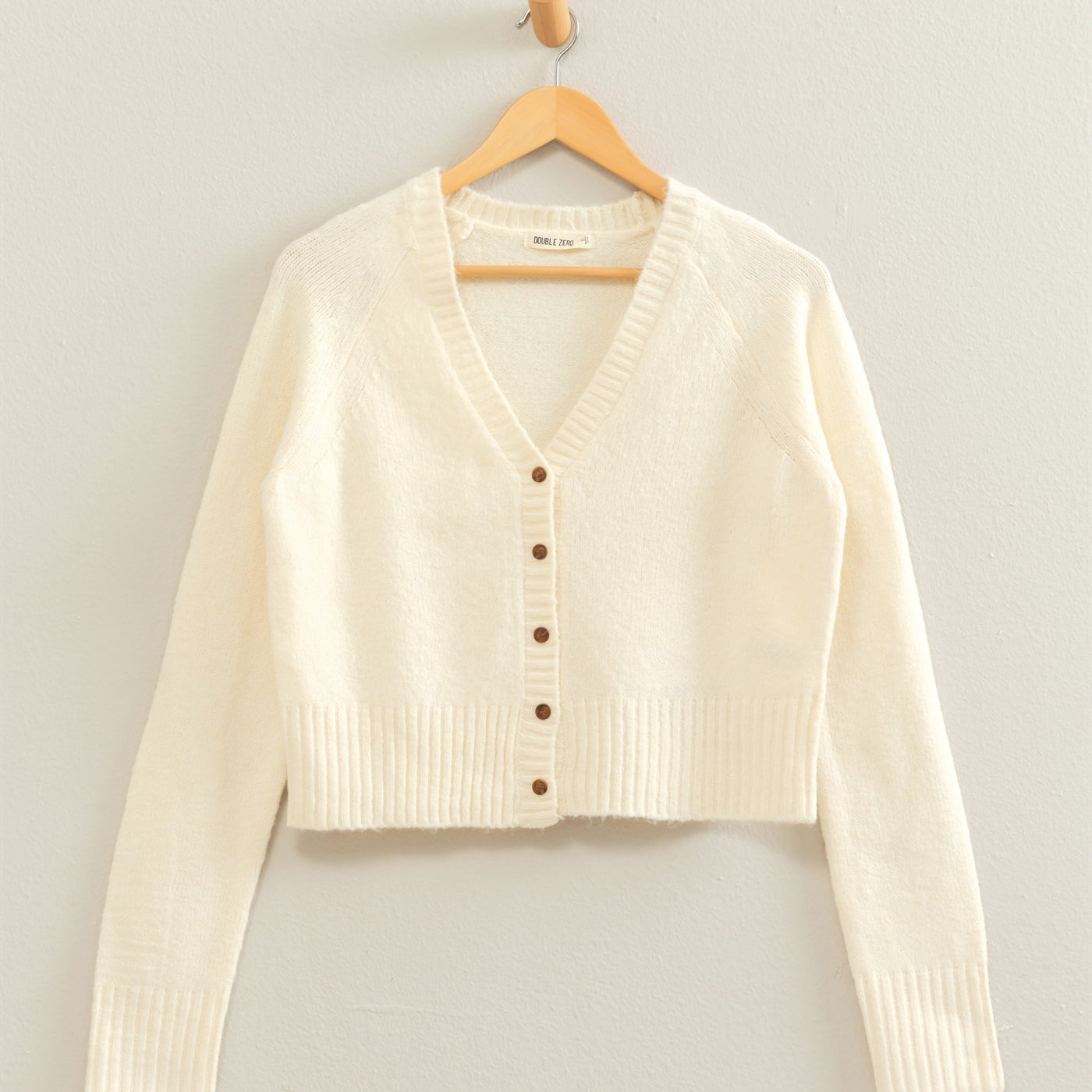 Wholesale V-Neck Cardigan Cardigans DZ26E326 CREAM DOUBLE ZERO