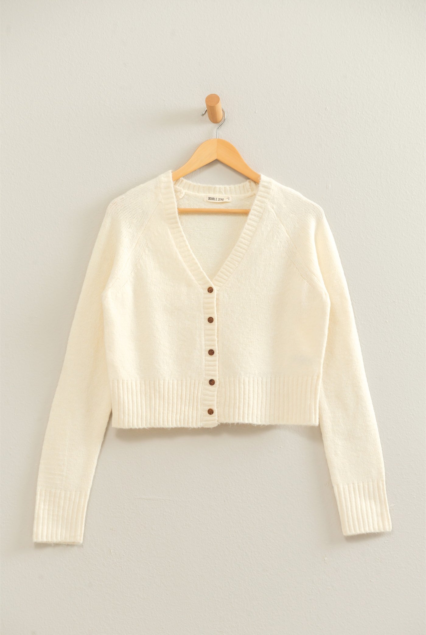 Wholesale V-Neck Cardigan Cardigans DZ26E326 CREAM DOUBLE ZERO