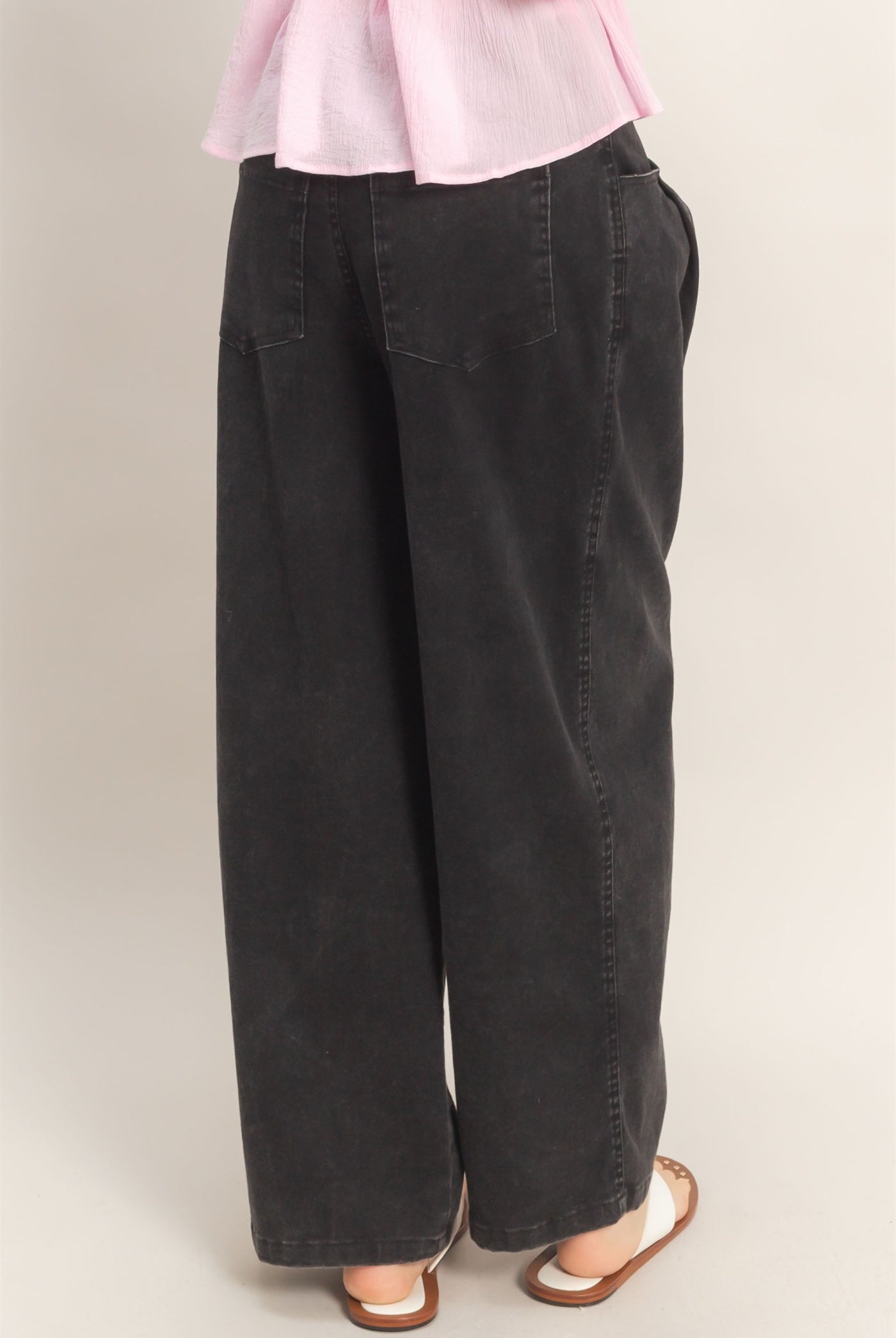 Wholesale Drawstring Wide-Leg Pants Pants HF26A393 BLACK HYFVE