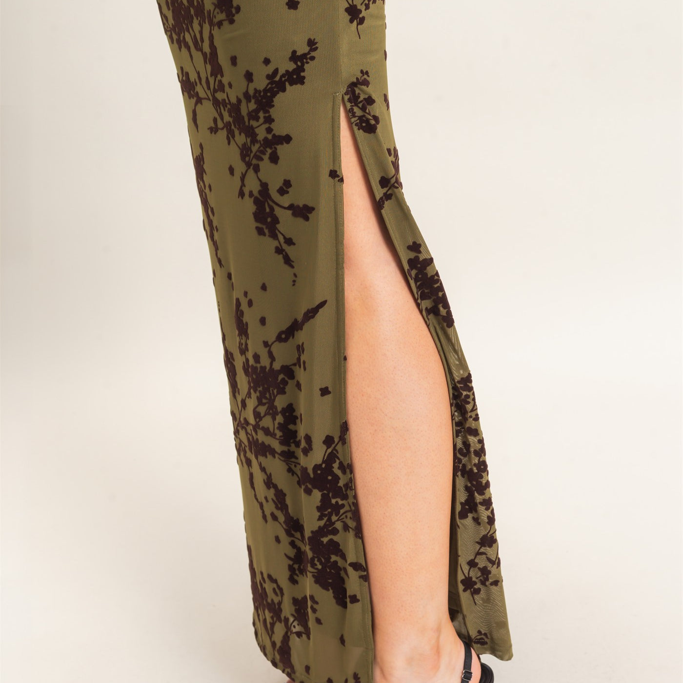 Wholesale Draped Cowl Neck Sleeveless Dress Dresses HF26C728 OLIVE HYFVE