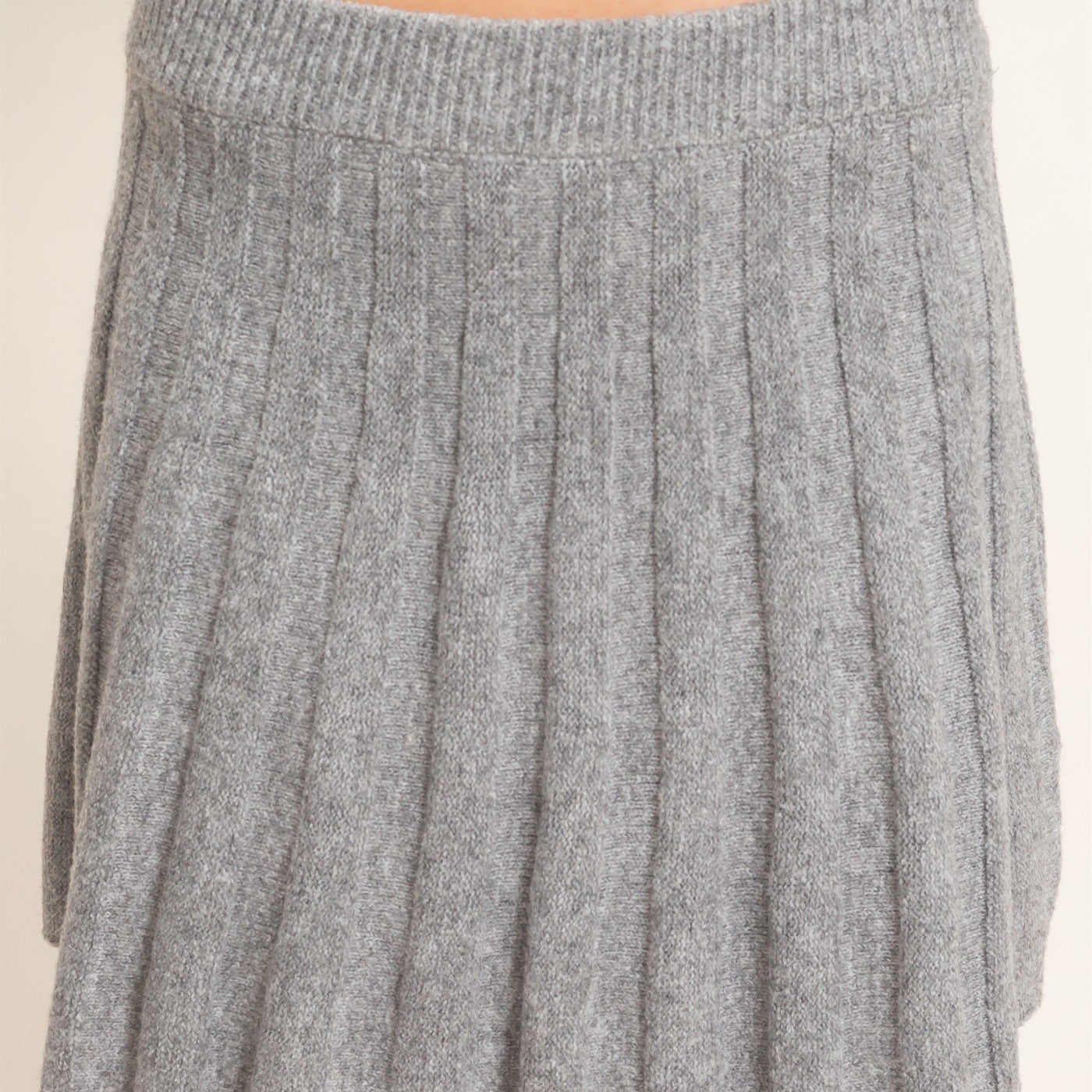 Wholesale Mock Neck Sweater And Pleated Skirt Set Clothing HF26F232-SET H.GRAY HYFVE