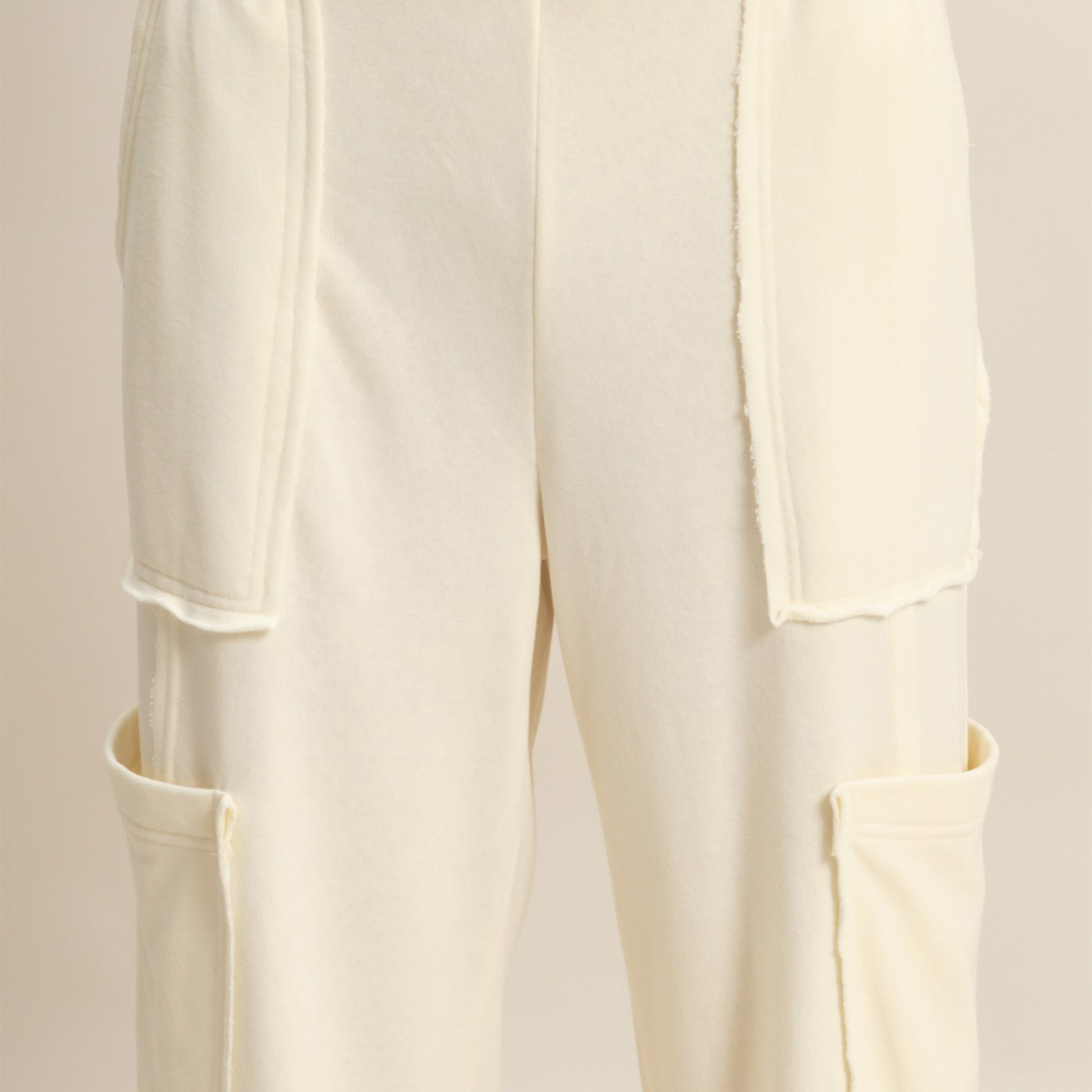 Wholesale Mineral Wash Oversized Utility Sweatpants Sweatpants DZ25C903 CREAM DOUBLE ZERO