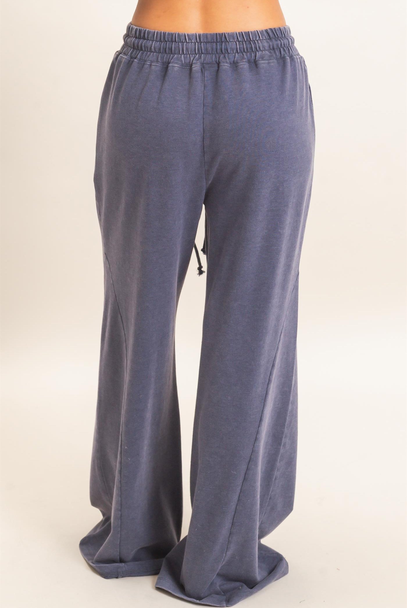 Wholesale Mineral Washed Wide Leg Pants Pants DZ26F082 NAVY DOUBLE ZERO