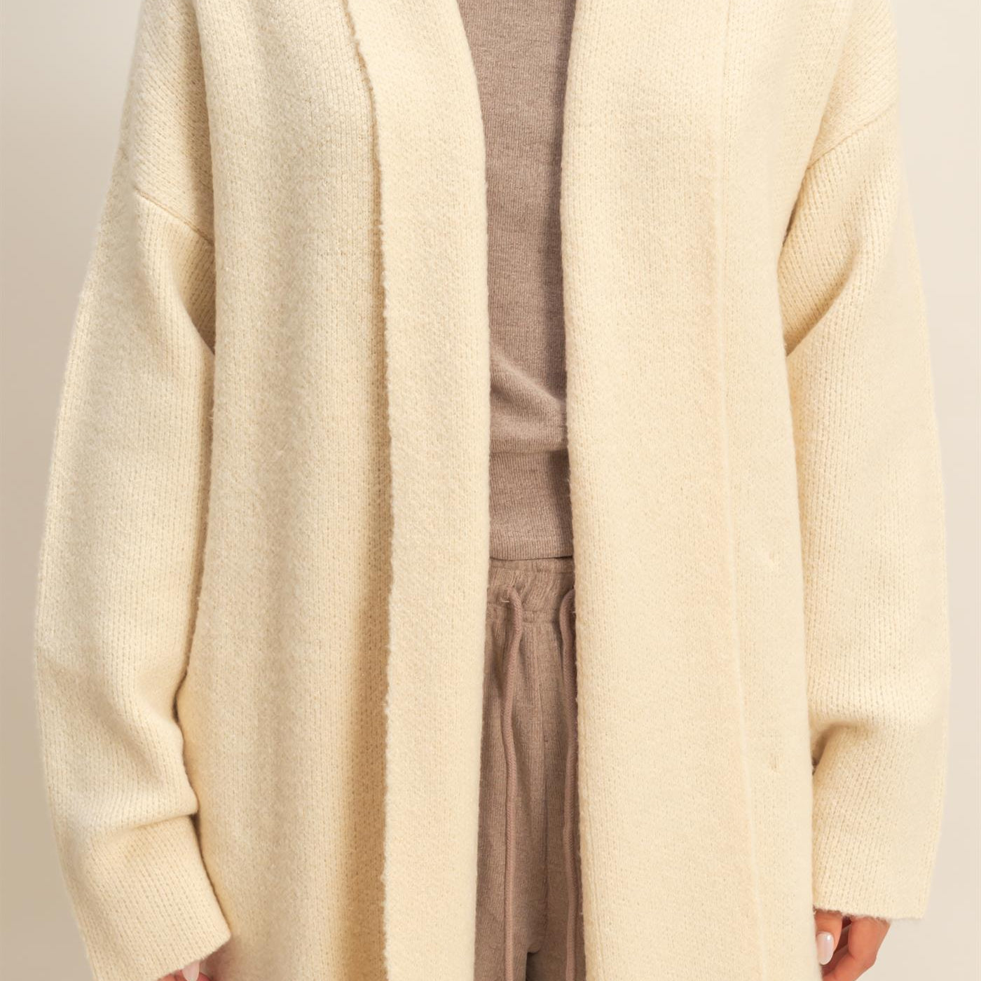 Wholesale Longline Open Front Duster Sweater Cardigans DZ25F435 ALPACA DOUBLE ZERO