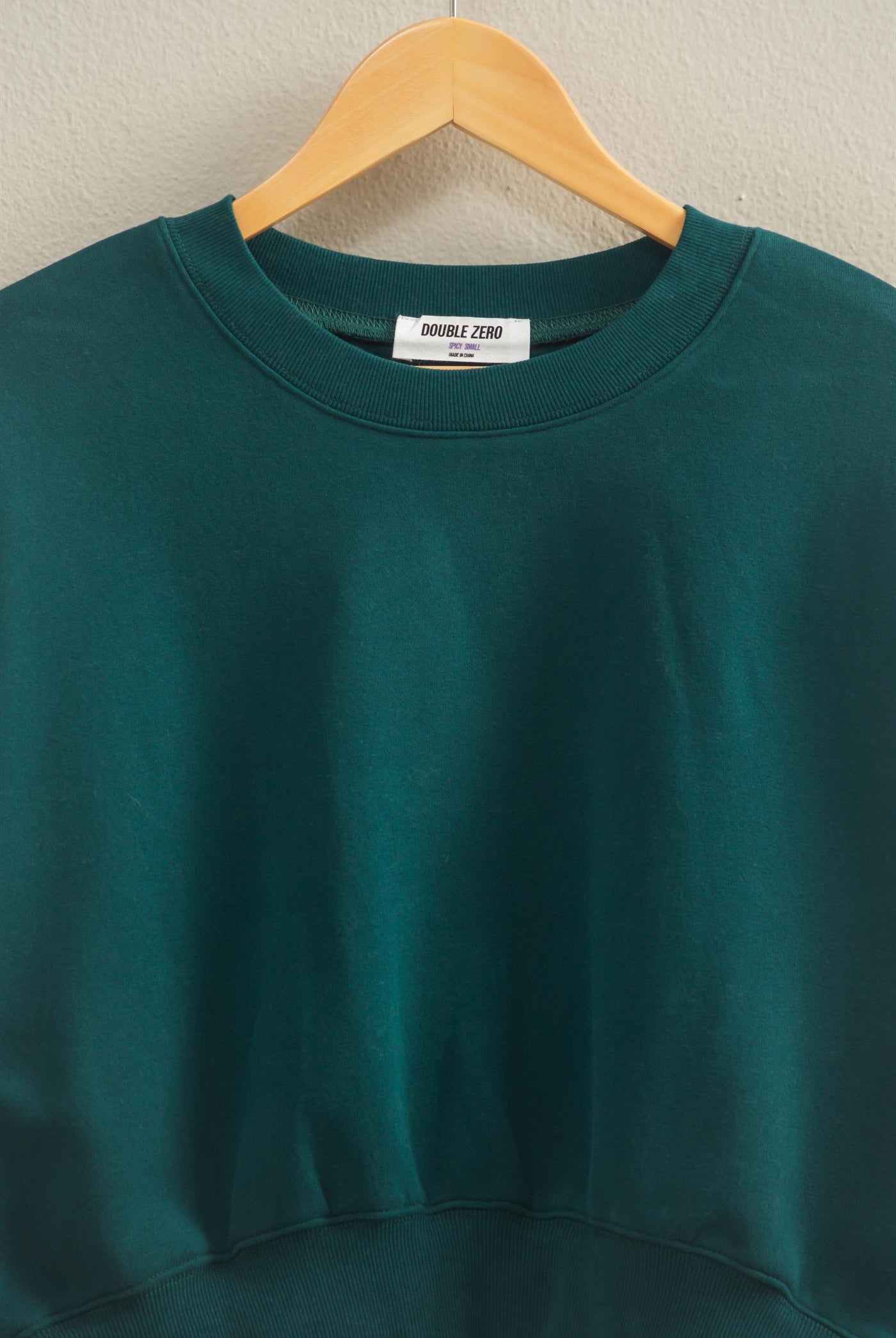 Wholesale Everyday Long Sleeve Cropped Sweatshirt Sweatshirts DZ25E415 DEEP GREEN DOUBLE ZERO