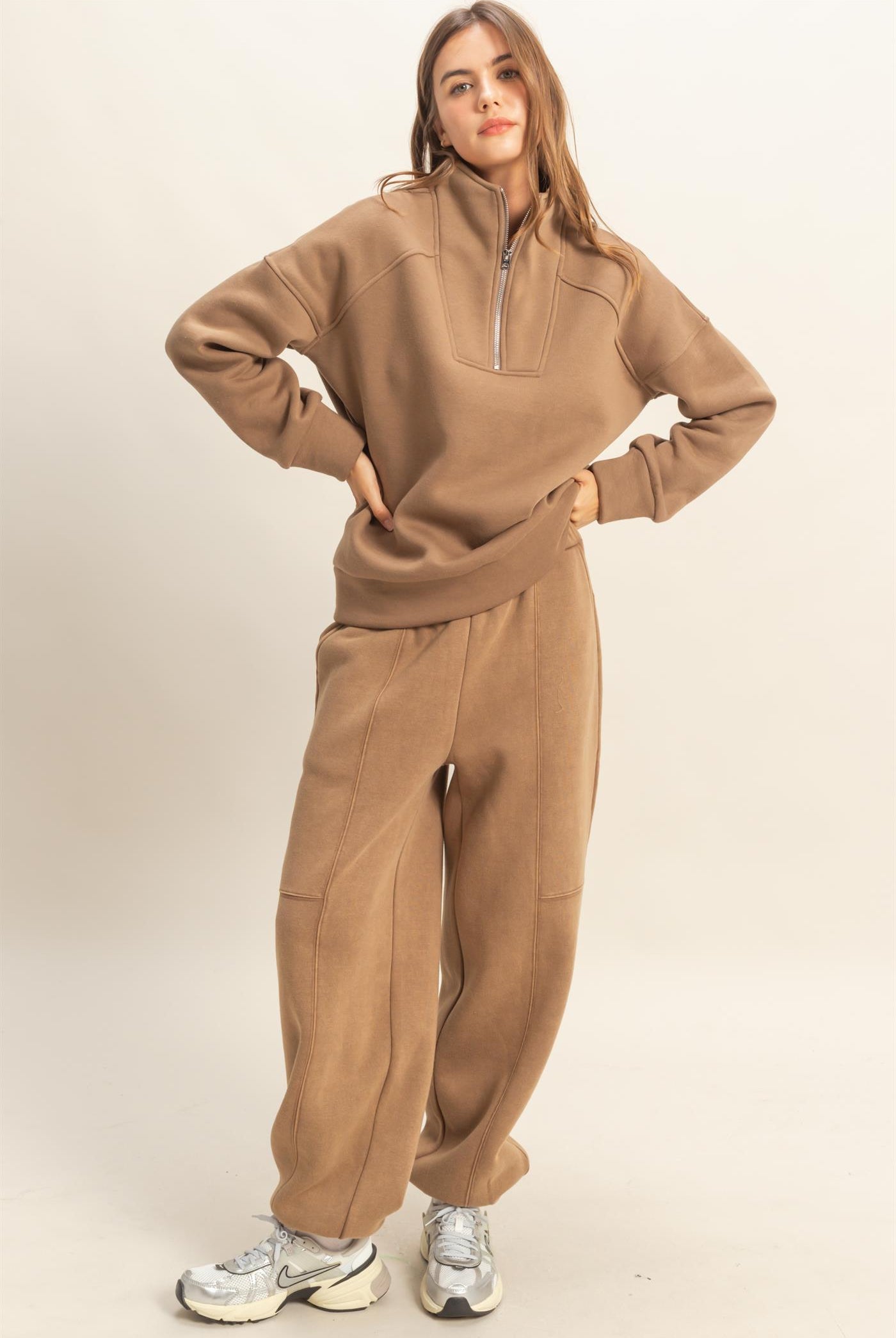 Wholesale Snow Washed Comfort Jogger Joggers HF25F147 L.BROWN HYFVE