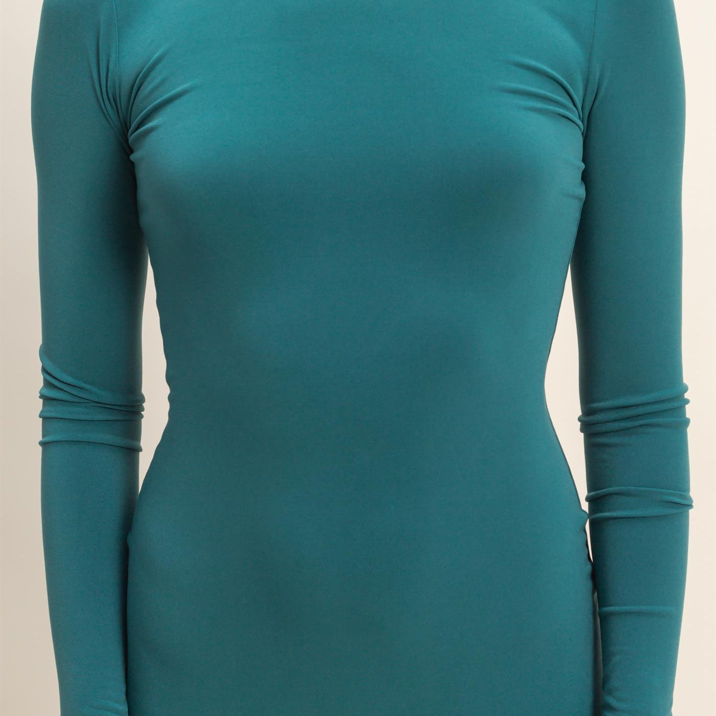 Wholesale Turtleneck Long Sleeve Maxi Dress Dresses DZ25F129 DEEP GREEN DOUBLE ZERO