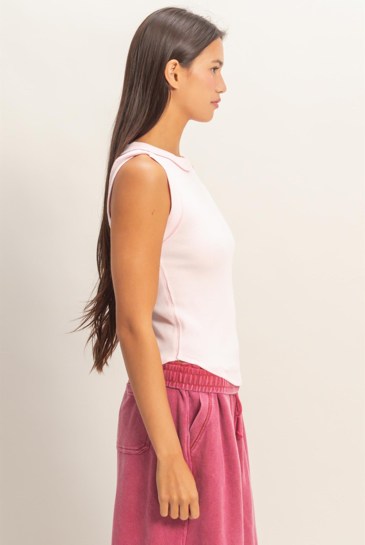 Wholesale Seam Detail Tank Top Tank Tops DZ26A369 SOFT PINK DOUBLE ZERO