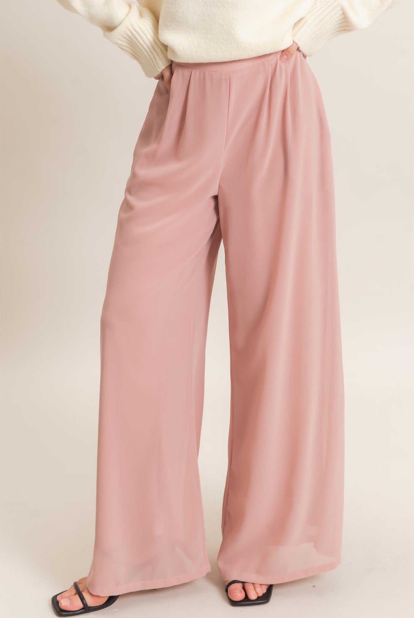 Wholesale Wide-Leg High Waist Pants Pants HF26F068-D MAUVE HYFVE