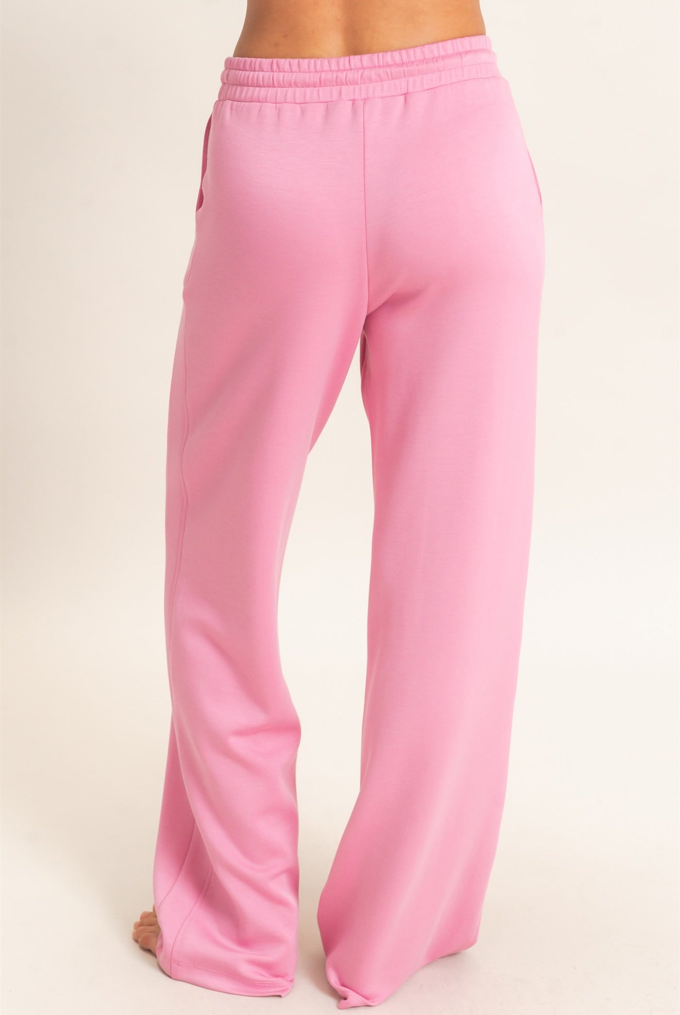 Wholesale Elastic Waist Straight Leg Pants Pants DZ26C969 PINK DOUBLE ZERO