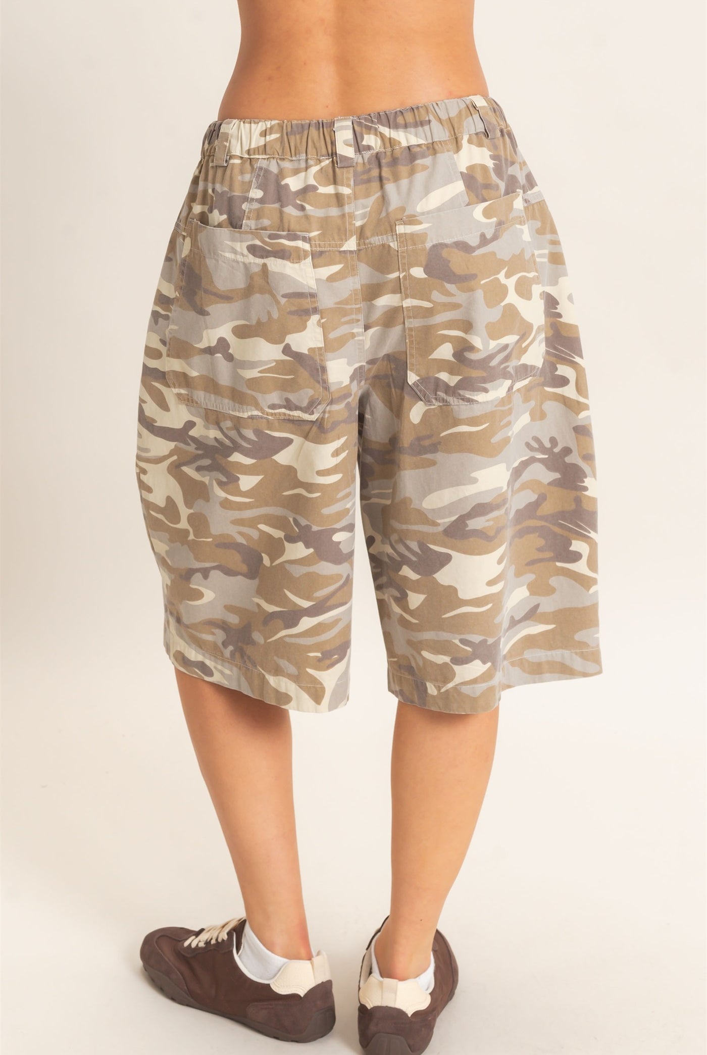 Wholesale Camouflage Print Drawstring Shorts Shorts DZ26E399 STONE DOUBLE ZERO