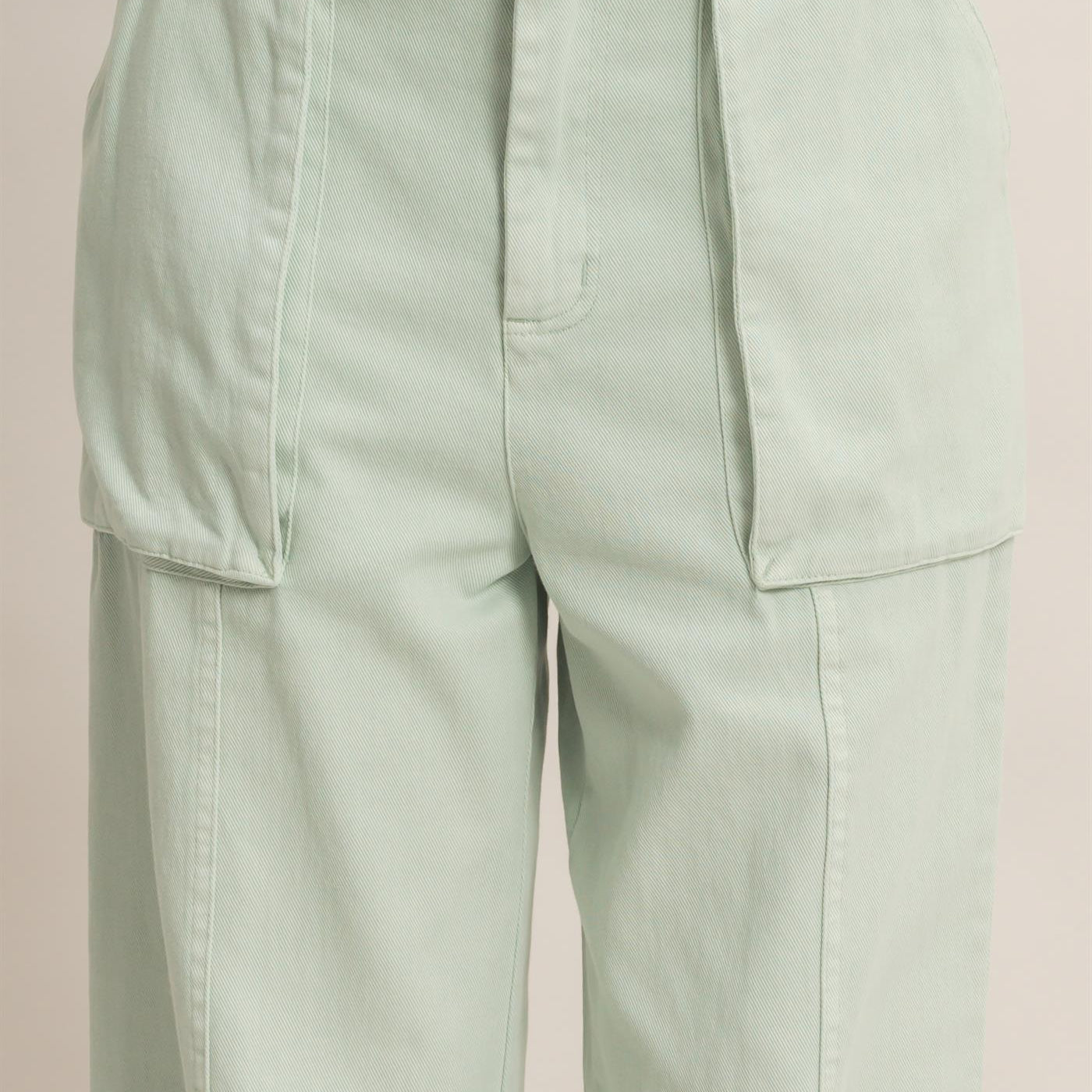 Wholesale High Rise Cargo Pants With Ankle Ties Pants DZ24C156 MINT DOUBLE ZERO