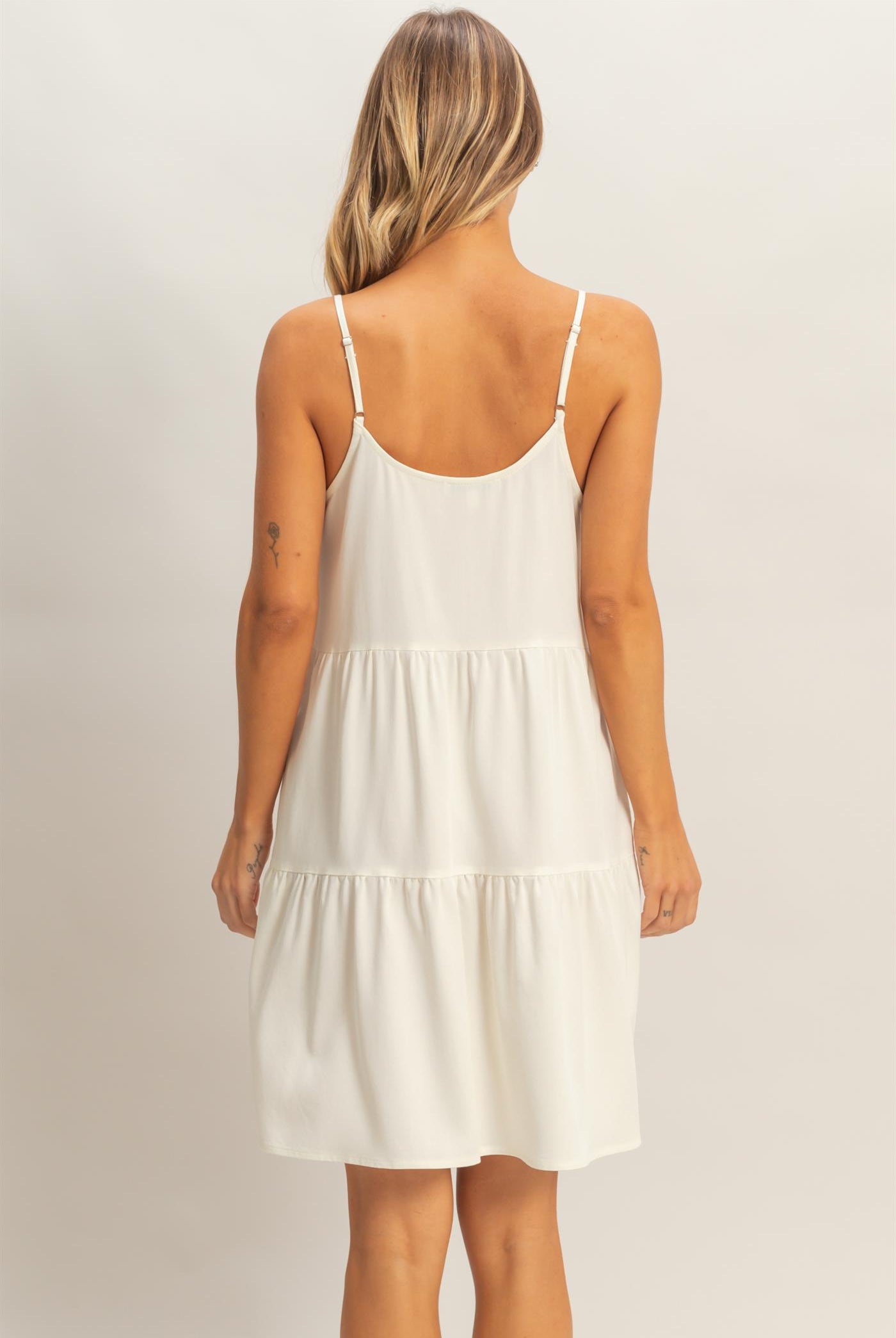 Wholesale Tiered Spaghetti Strap Dress Dresses HF26E426-D OFF WHIHTE HYFVE