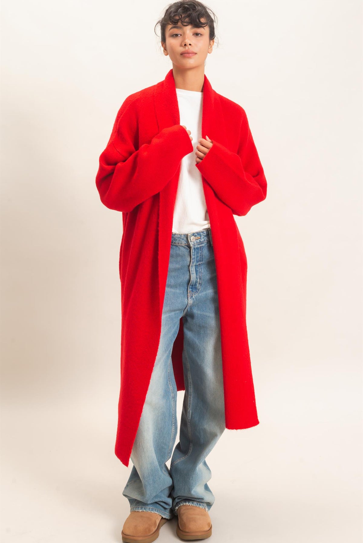 Wholesale Duster Cardigan Sweaters DZ26E267 RED DOUBLE ZERO