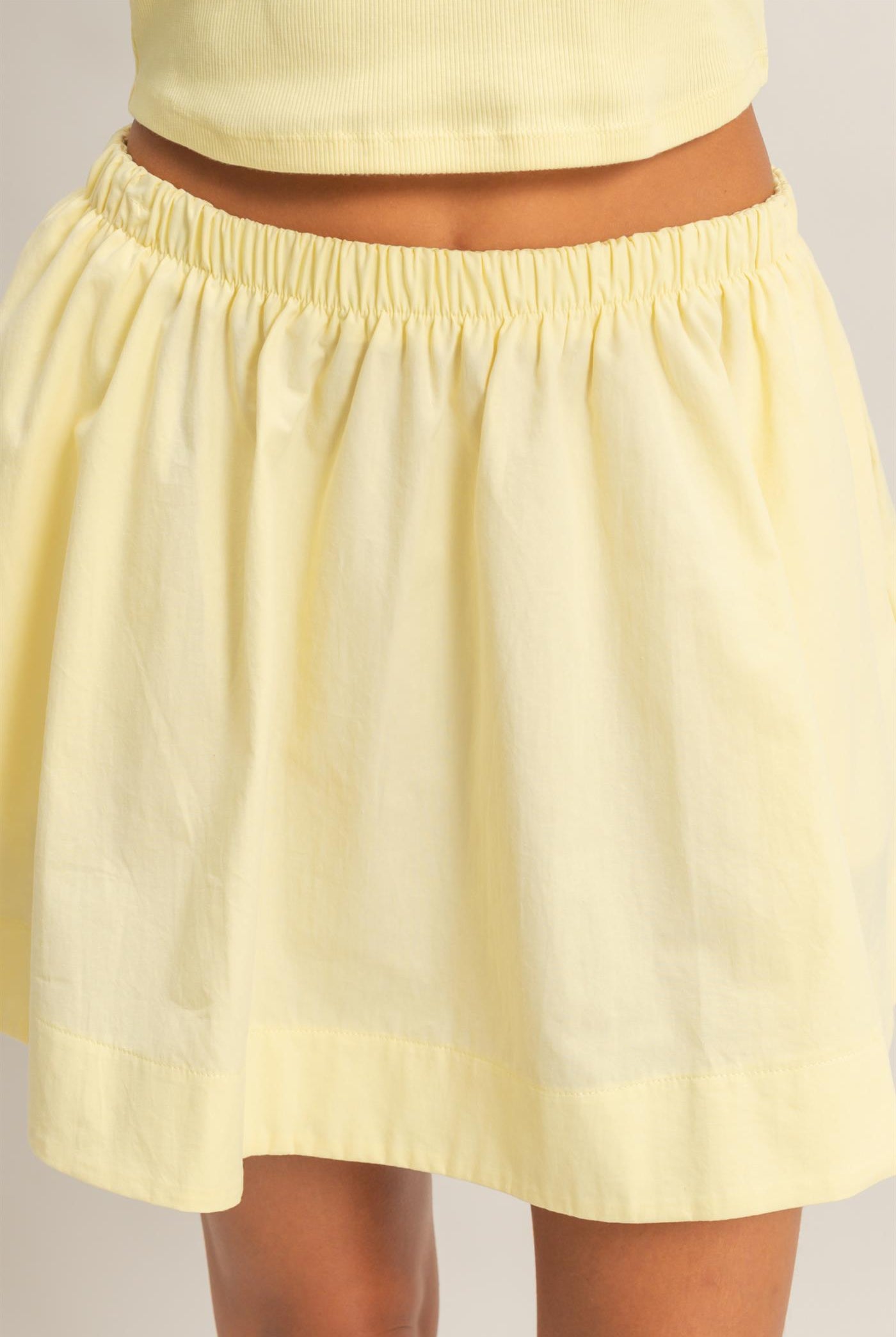Wholesale Sleeveless Ribbed Top And Skirt Set Clothing DZ26C346-SET PALE YELLOW DOUBLE ZERO