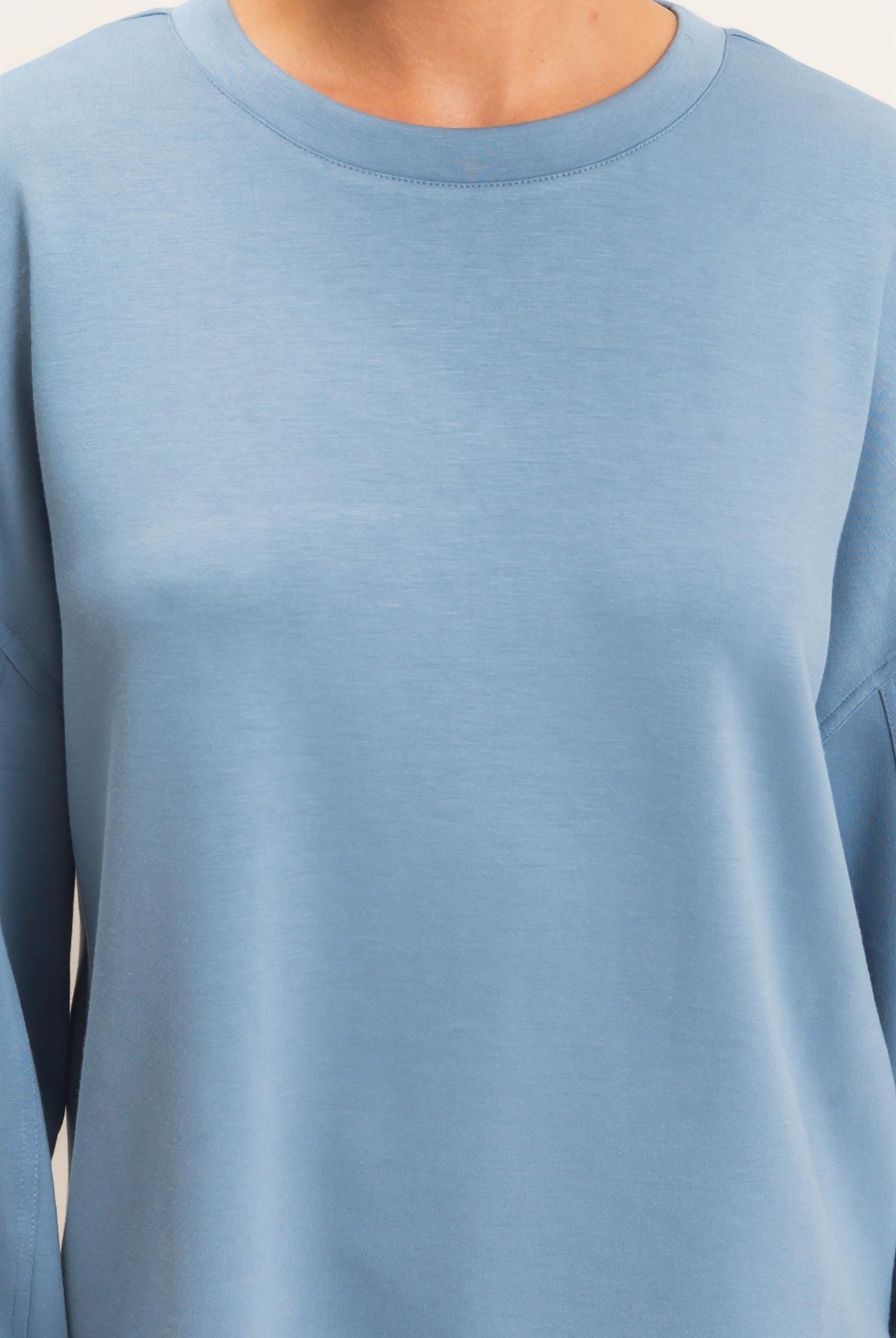 Wholesale Oversized Crew Neck Top Sweatshirts DZ26E388 DUSTY BLUE DOUBLE ZERO
