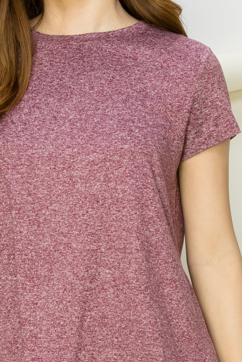 Wholesale All Yours Short Sleeve Open Back Tee Clothing Tops DZ22E576 MULBERRY DOUBLE ZERO