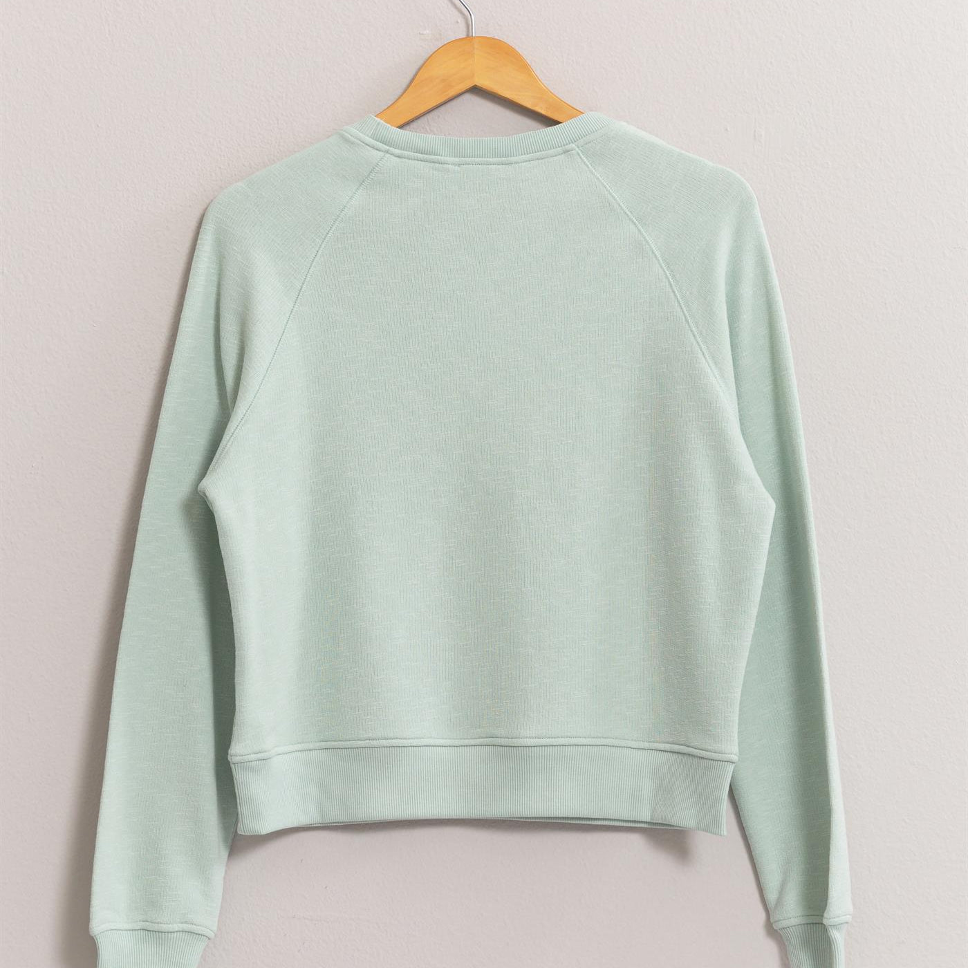 Wholesale Raglan Sleeve Pocket Sweatshirt Sweatshirts DZ24F992 MINT DOUBLE ZERO