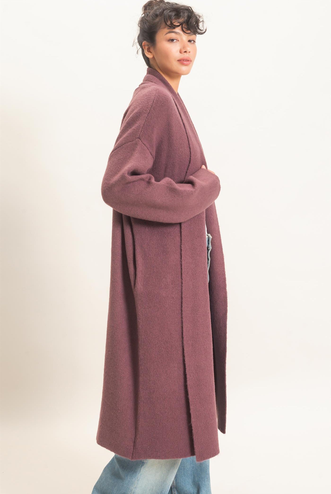 Wholesale Duster Cardigan Sweaters DZ26E267 COCOA DOUBLE ZERO