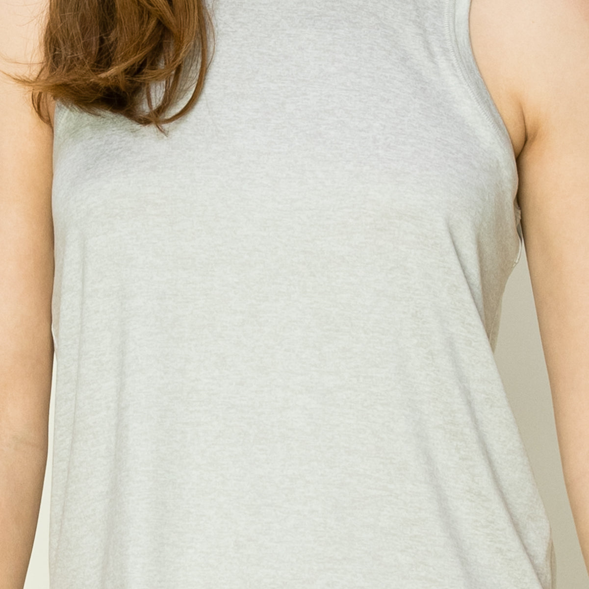 Wholesale Basic Sleeveless Top Clothing Tops DZ22E869 LIGHT HEATHER GRAY DOUBLE ZERO