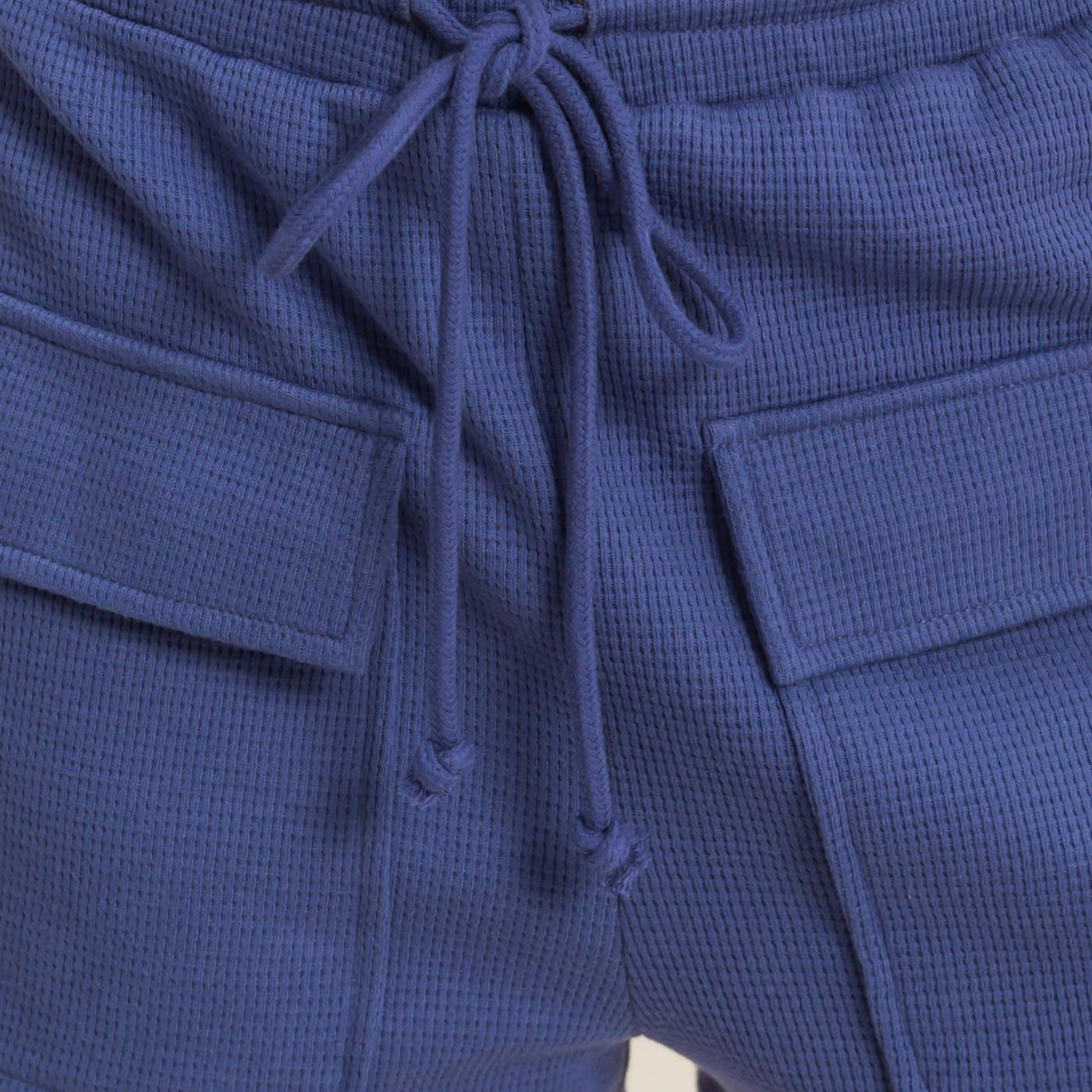 Wholesale Waffle Knit Front Pocket Shorts Shorts DZ25A793 DUSTY INDIGO DOUBLE ZERO