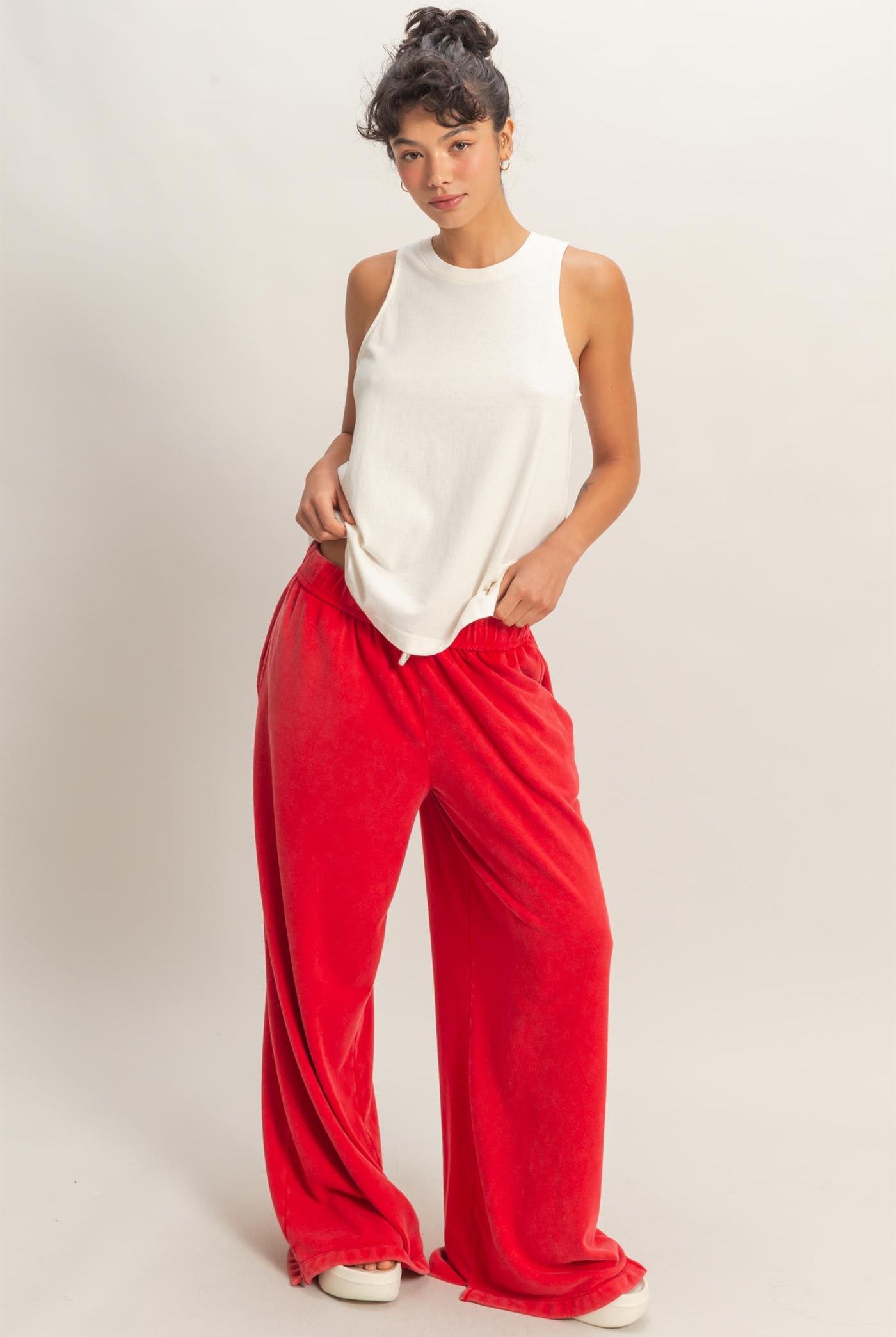 Wholesale Mineral Washed Sleeveless Top Clothing Tops DZ26A739 OFF WHITE DOUBLE ZERO