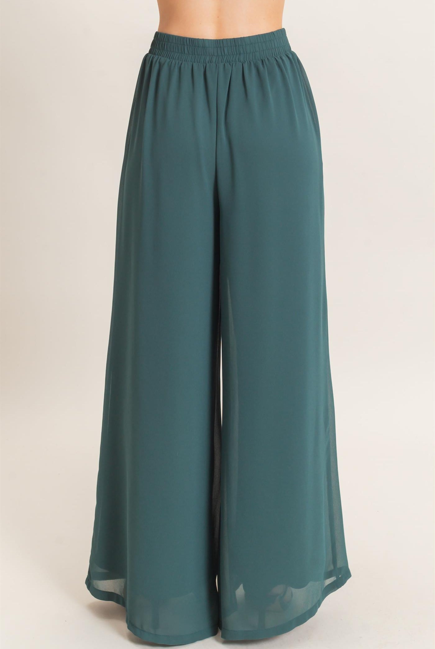 Wholesale Wide-Leg High Waist Pants Pants HF26F068-D TEAL GREEN HYFVE