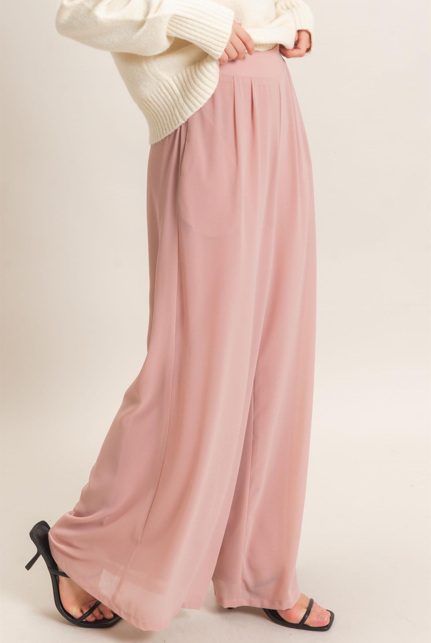 Wholesale Wide-Leg High Waist Pants Pants HF26F068-D MAUVE HYFVE
