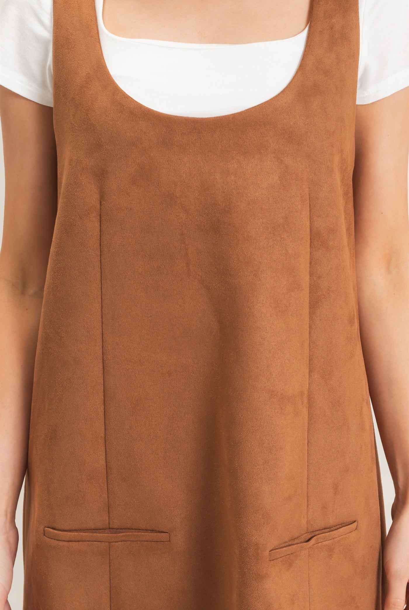 Wholesale Sleeveless Suede Mini Dress Dresses HF26F219 CAMEL HYFVE