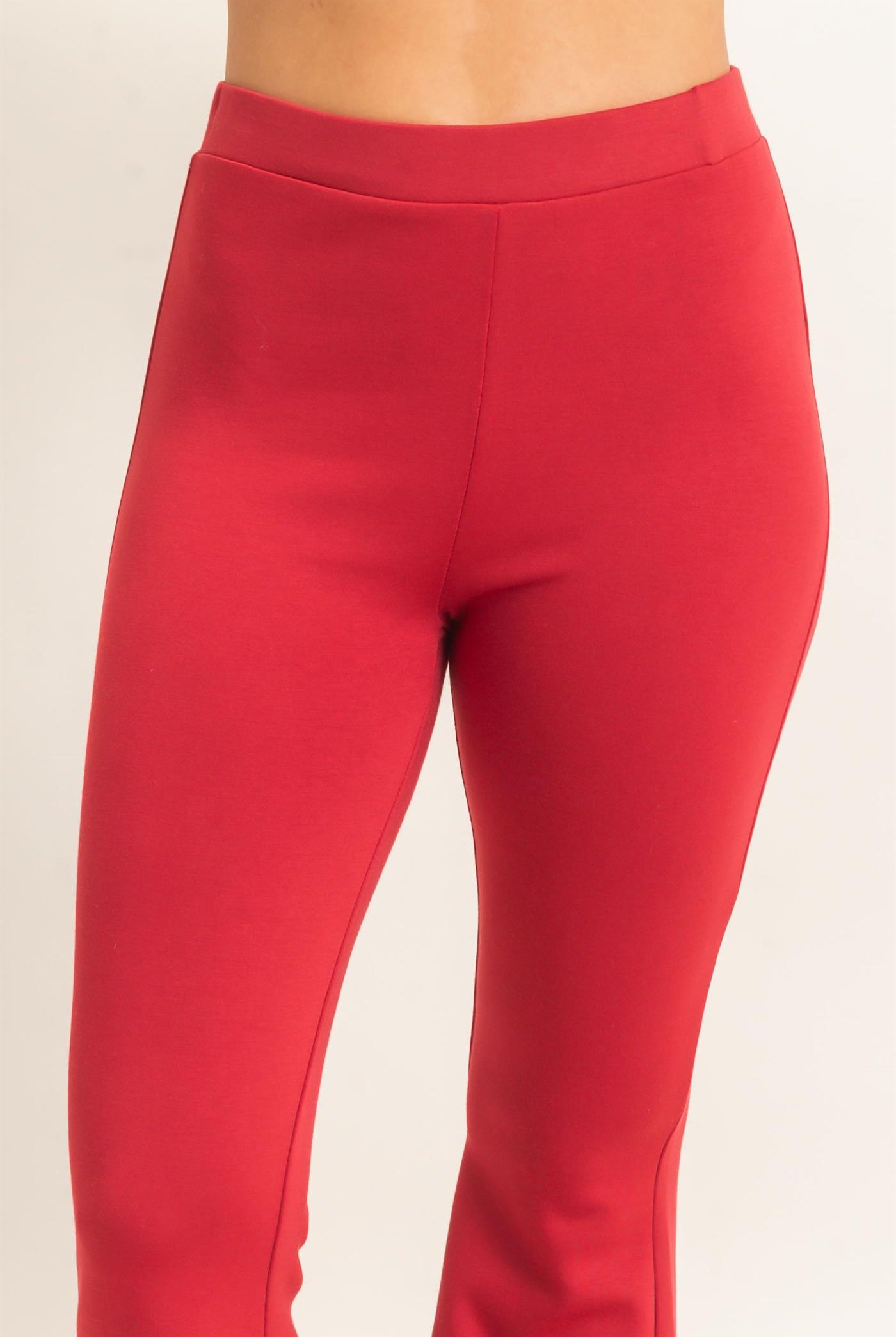Wholesale Flared Elastic Waist Pants Pants DZ26E393 DARK RED DOUBLE ZERO