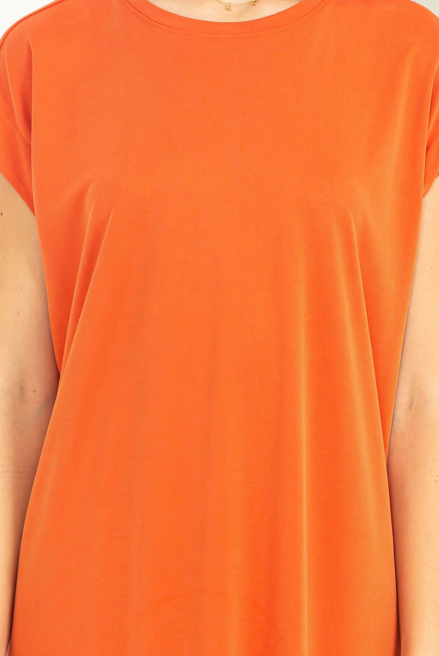 Wholesale Lazy Day Dolman Short Sleeves Midi Dress Dresses DZ23A795 BURNT OCHRE DOUBLE ZERO