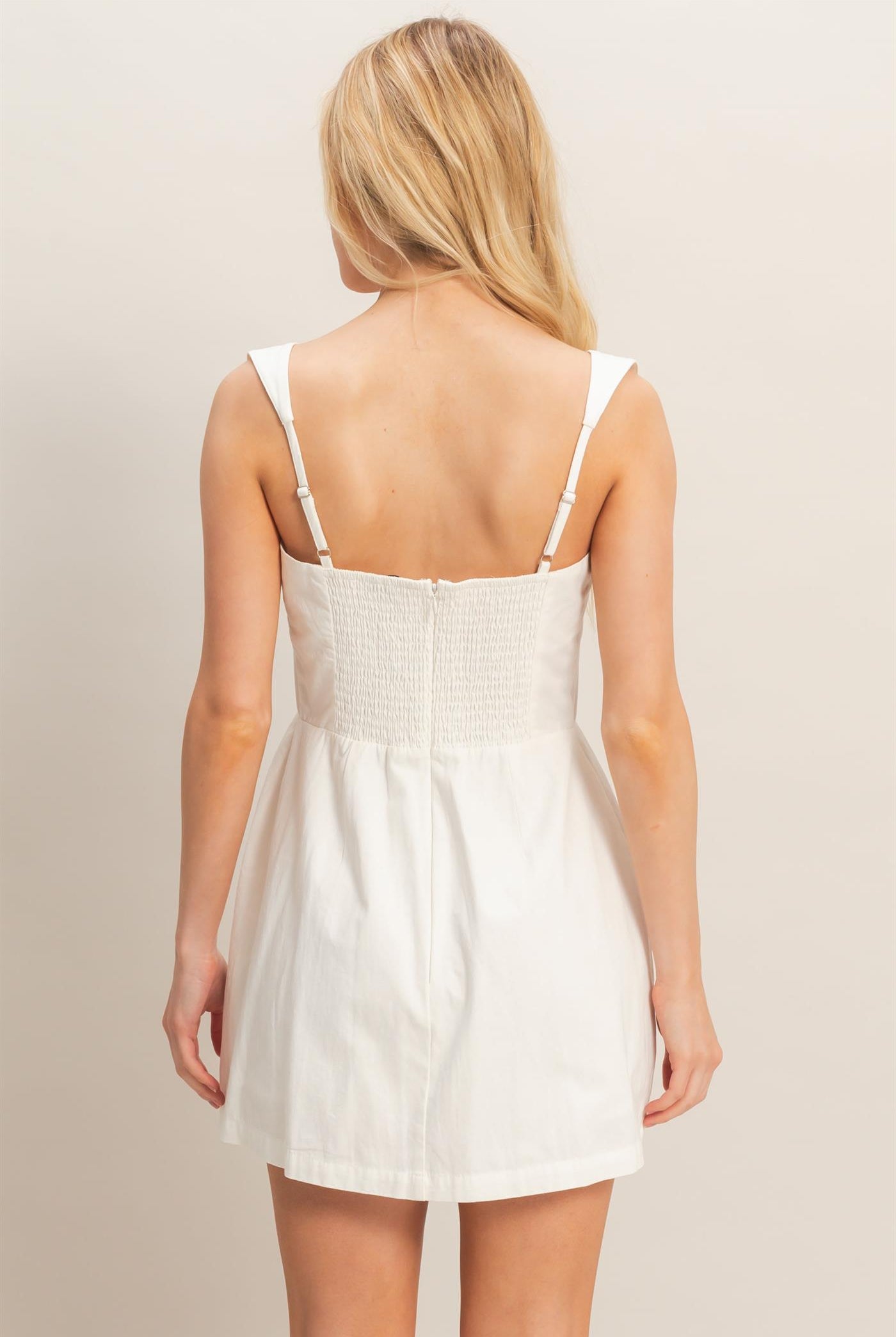 Wholesale Square Neck Mini Dress Dresses HF26C150 WHITE HYFVE