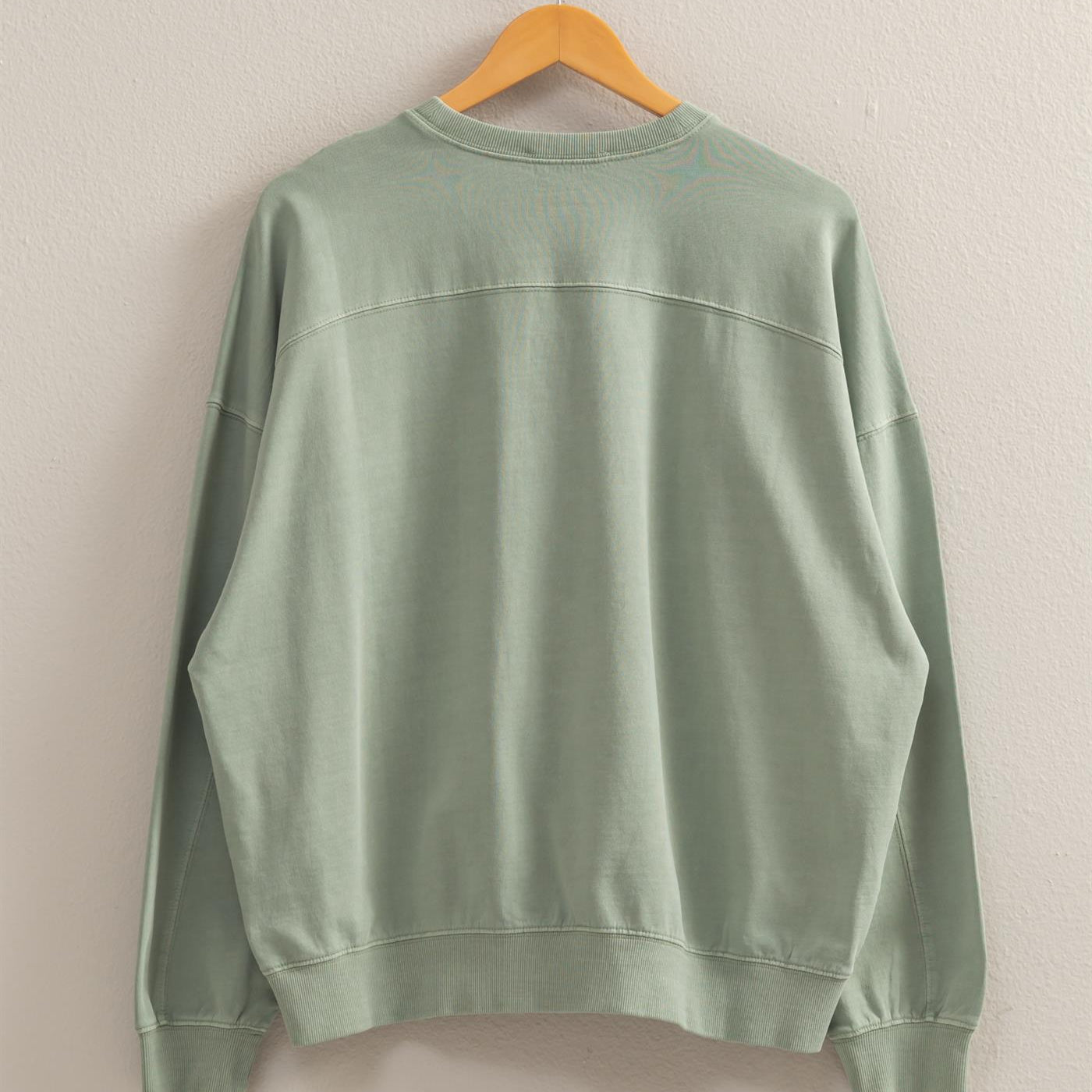 Wholesale Warm Long Sleeve French Terry Sweatshirt Sweatshirts DZ25C733 SAGE GREEN HYFVE