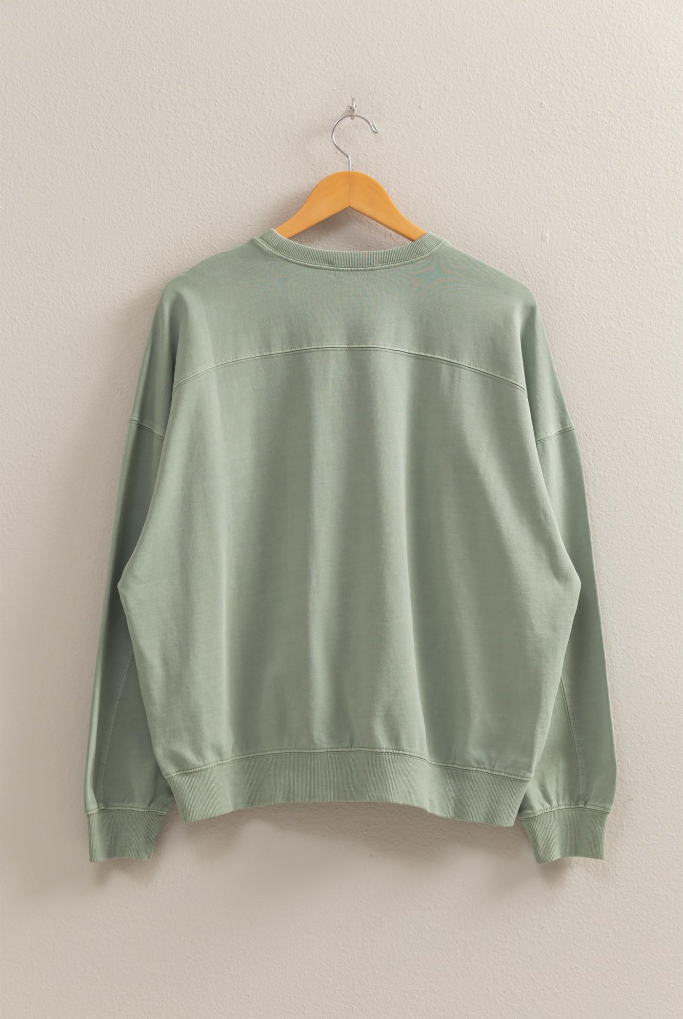 Wholesale Warm Long Sleeve French Terry Sweatshirt Sweatshirts DZ25C733 SAGE GREEN HYFVE