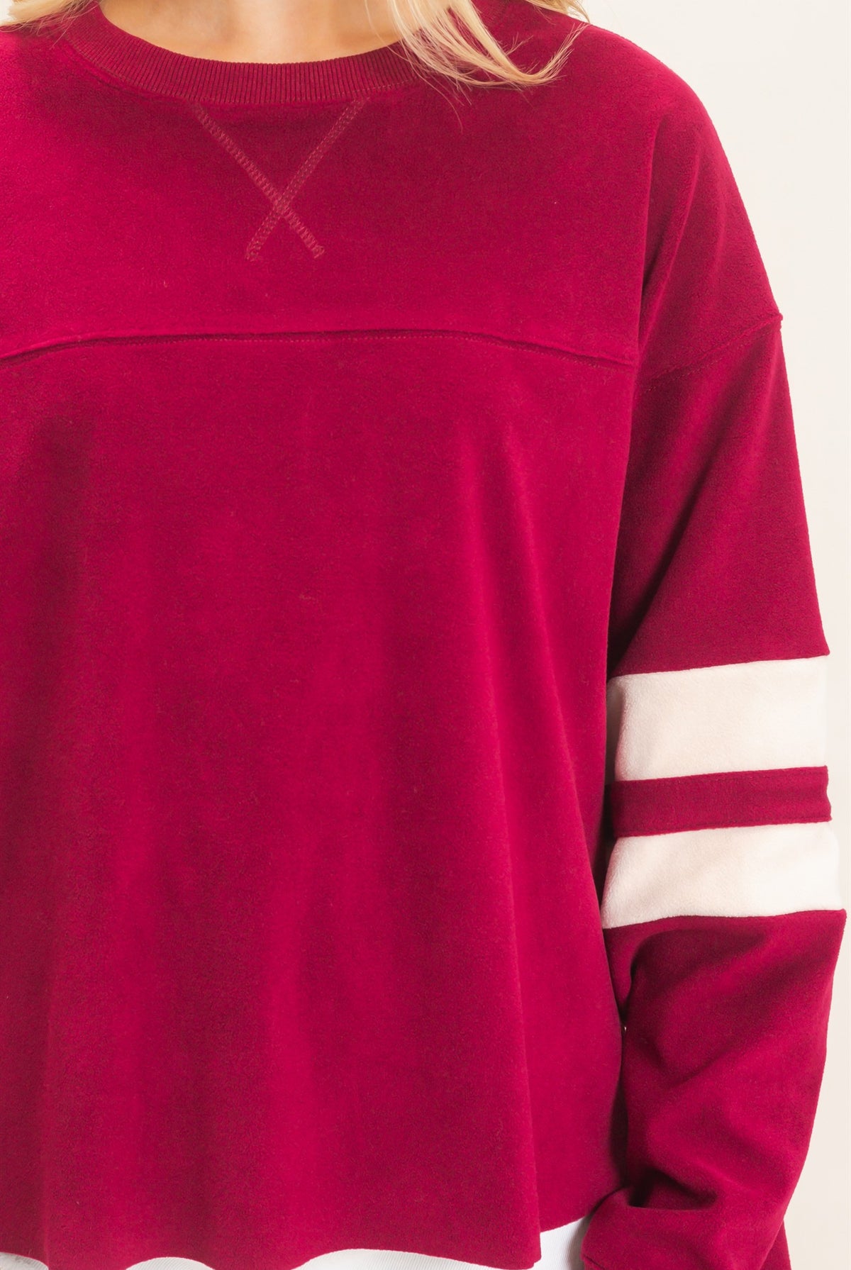 Wholesale Crew Neck Long Sleeve Sweatshirt Sweatshirts HF26E425 BURGUNDY HYFVE
