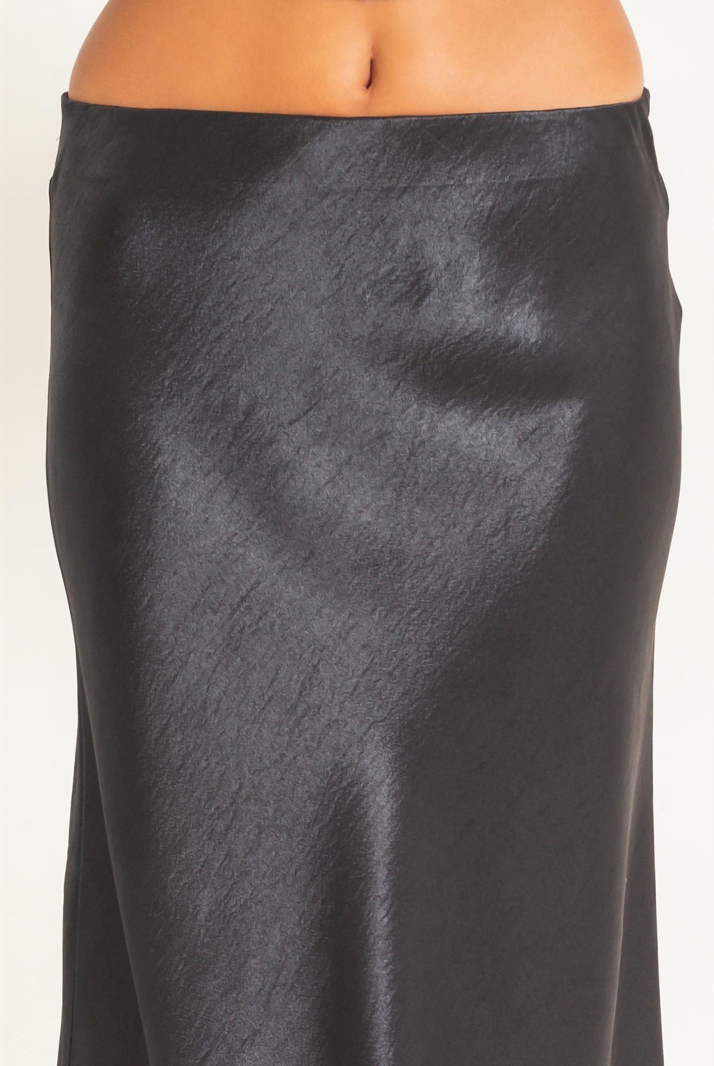 Wholesale Satin Midi Skirt Skirts DZ26C962 BLACK DOUBLE ZERO