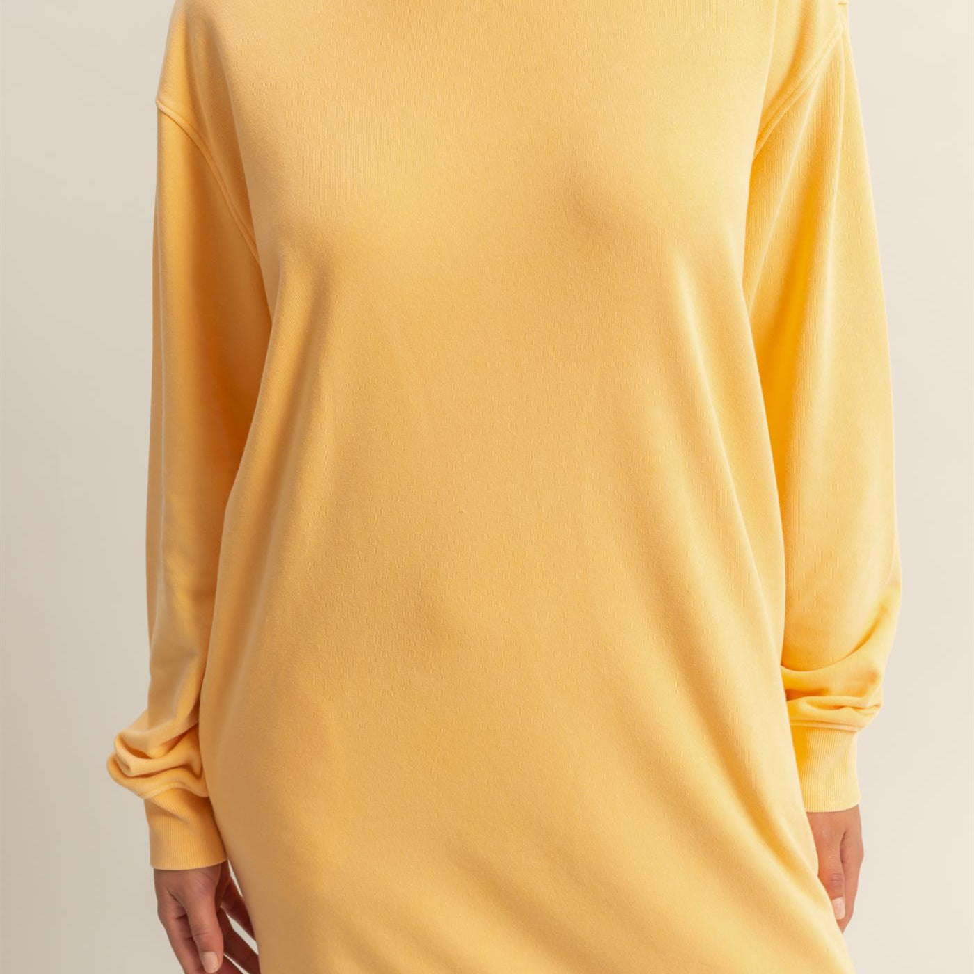 Wholesale Long Sleeve Oversized Mini Dress Dresses DZ25E114 ORANGE DOUBLE ZERO