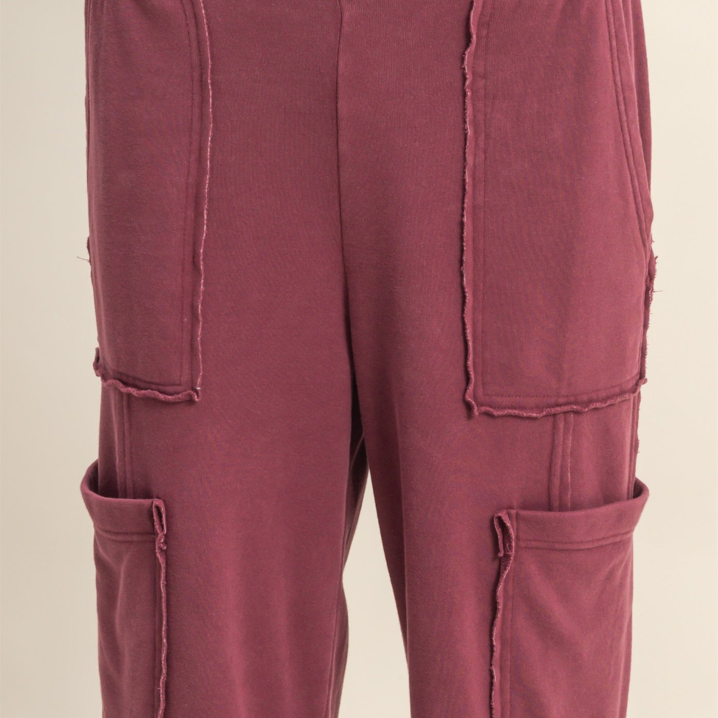 Wholesale Mineral Wash Oversized Utility Sweatpants Sweatpants DZ25C903 DARK CHERRY DOUBLE ZERO