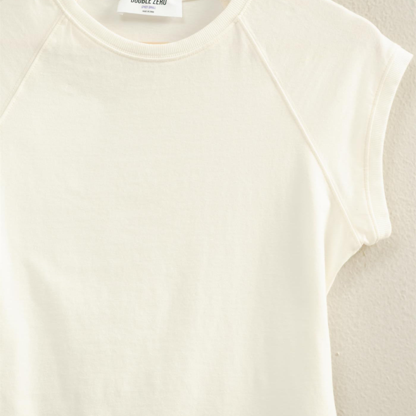 Wholesale Mineral Wash Raglan Short Sleeve Top T-Shirts DZ26A741 WHITE DOUBLE ZERO
