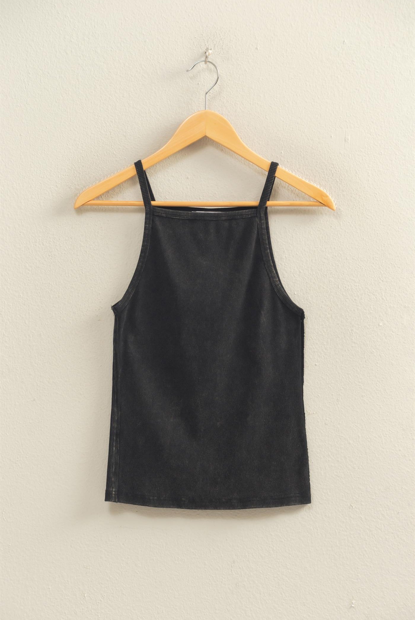 Wholesale Square Neck Acid Wash Tank Top Tank Tops DZ26C105 BLACK DOUBLE ZERO