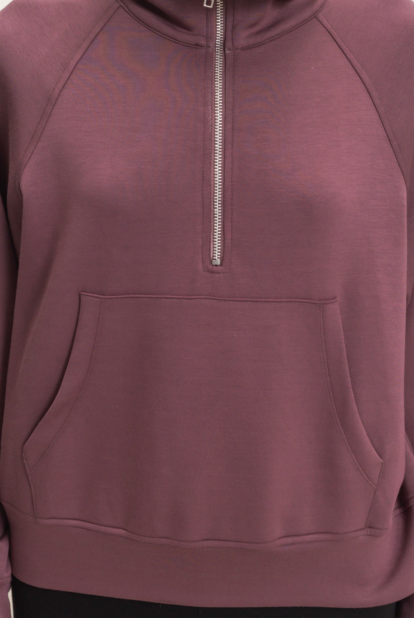 Wholesale Half-Zip Collar Raglan Pullover Sweatshirts DZ26C967 COCOA DOUBLE ZERO