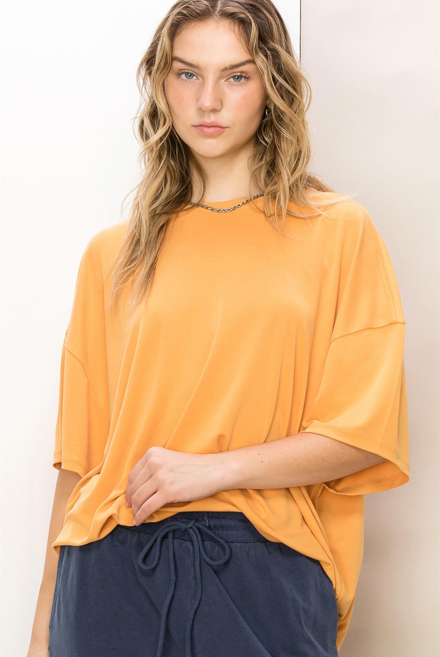 Wholesale Oversized T-Shirt Clothing Tops DZ23A960 CARAMEL DOUBLE ZERO