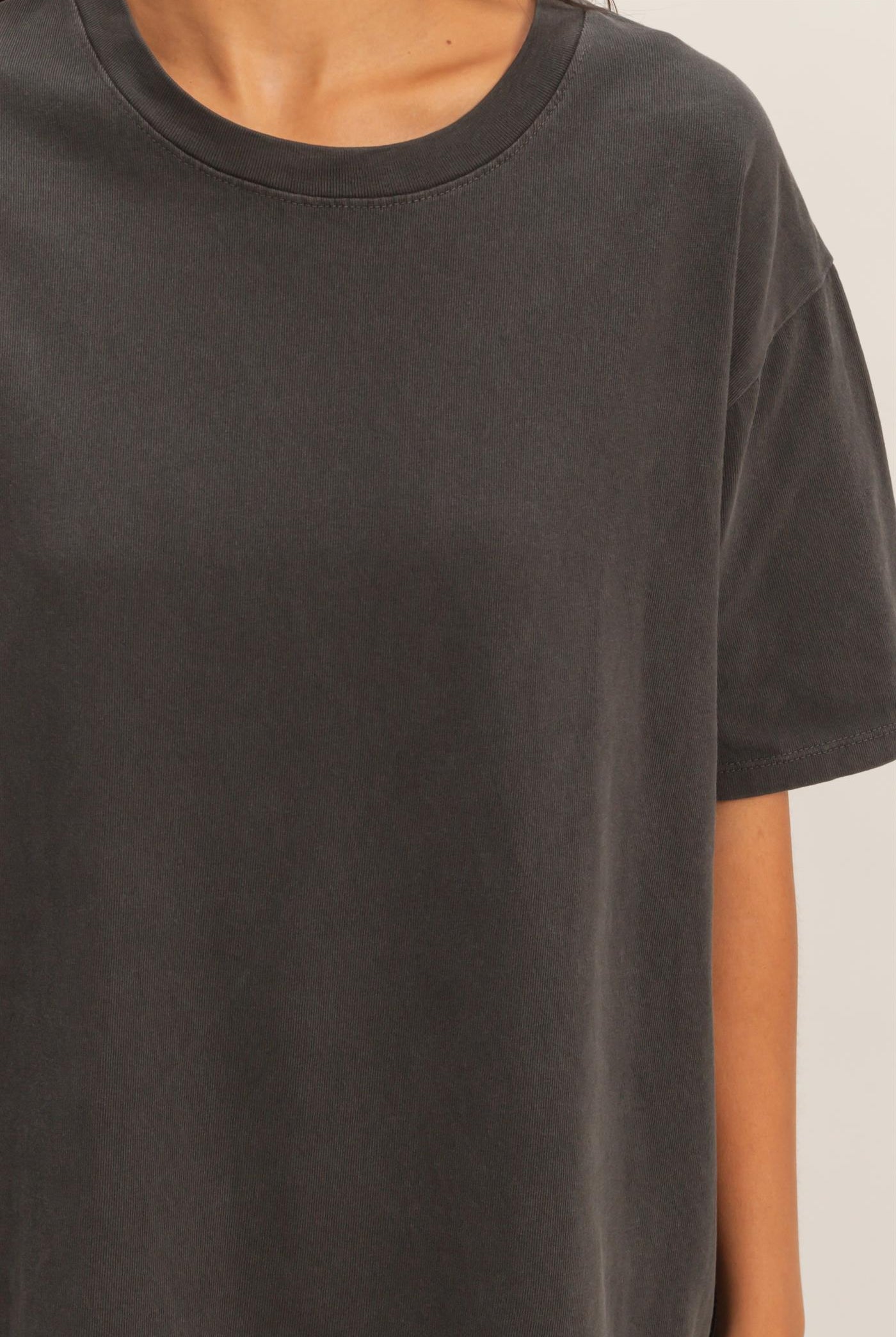 Wholesale Pigment Dyed Crew Neck T-Shirt T-Shirts DZ26A267 BLACK DOUBLE ZERO