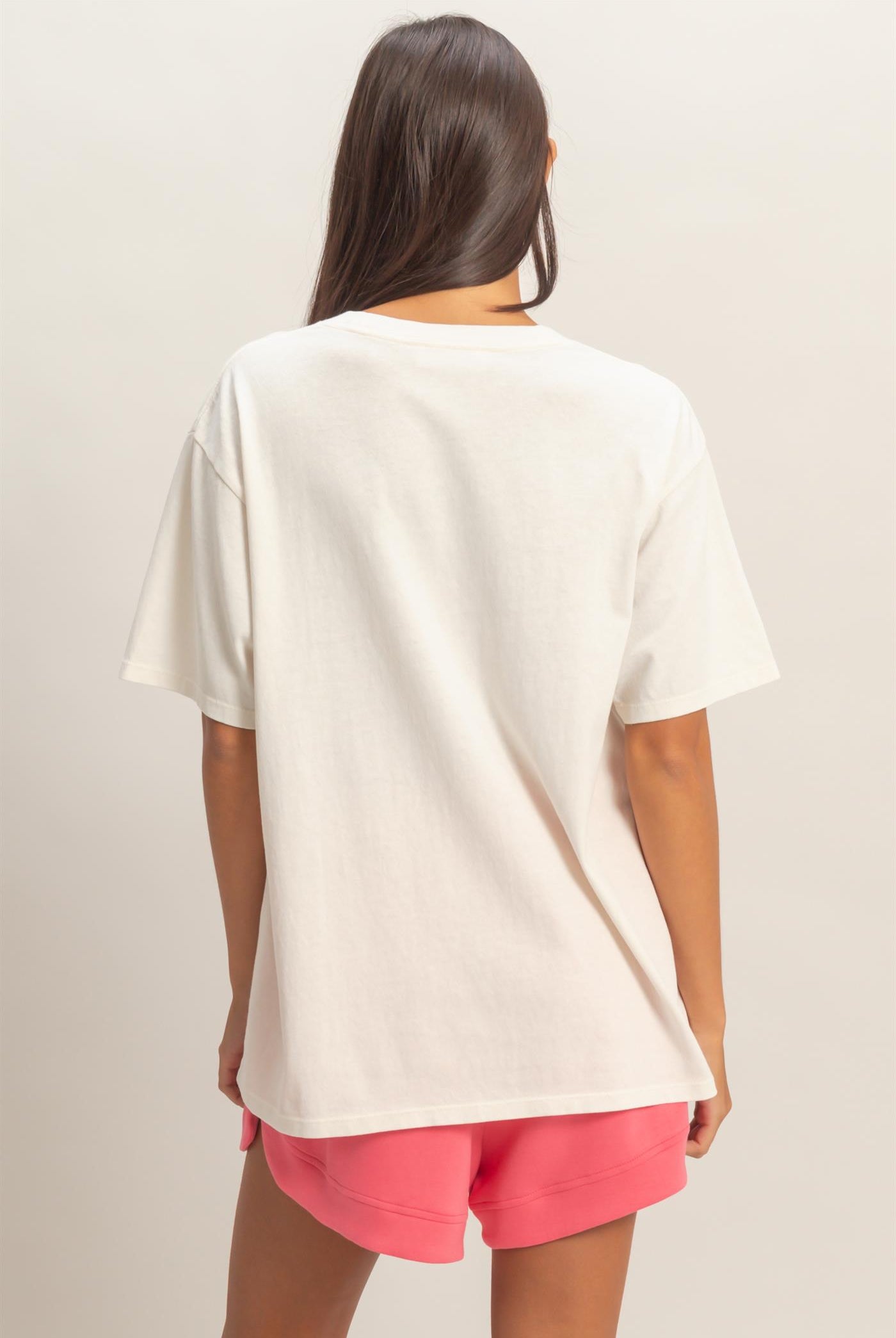 Wholesale Pigment Dyed Crew Neck T-Shirt T-Shirts DZ26A267 OFF WHITE DOUBLE ZERO