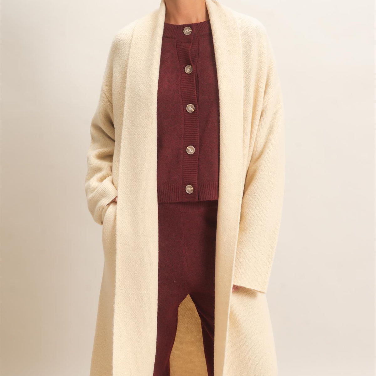 Wholesale Duster Cardigan Sweaters DZ26E267 ALPACA DOUBLE ZERO