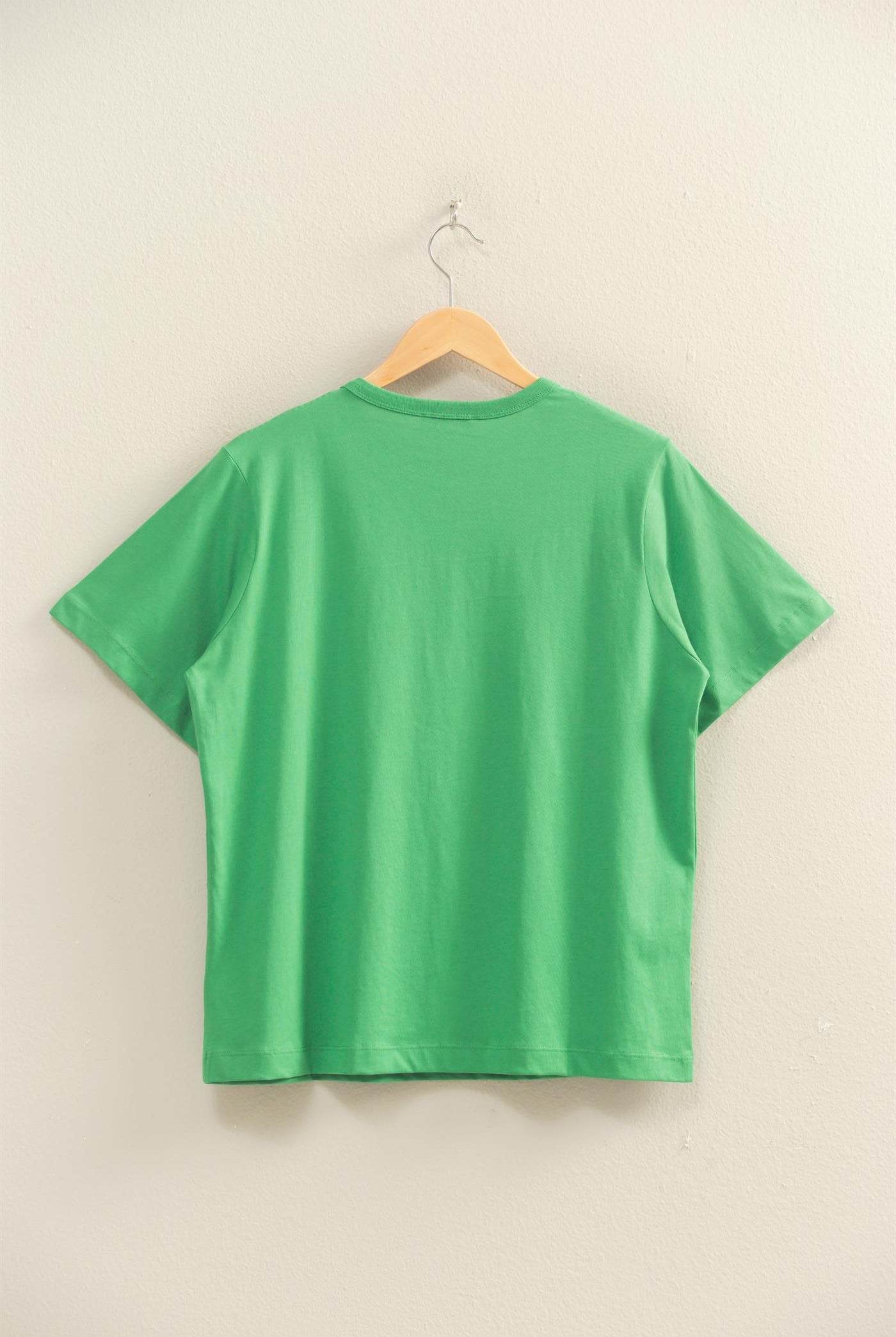 Wholesale Oversized Short Sleeve Crew Neck T-Shirt Clothing Tops DZ26A794 GREEN DOUBLE ZERO